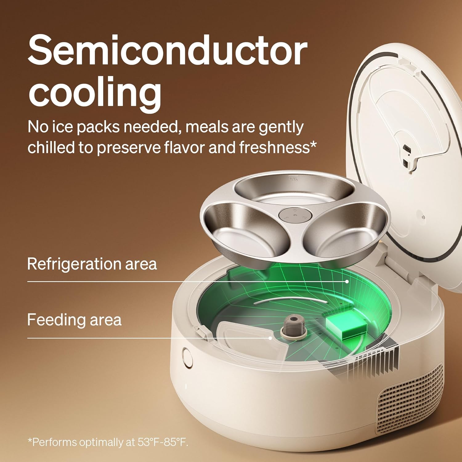 PETLIBRO Automatic Cat Feeder Wet Food with Stainless Steel Bowl, Refrigerated Auto Cat Feeder with Semiconductor Cooling, 3 Fresh Meals for 3 Days, App-Controlled Pet Food Dispenser, Easy to Clean - Image 3