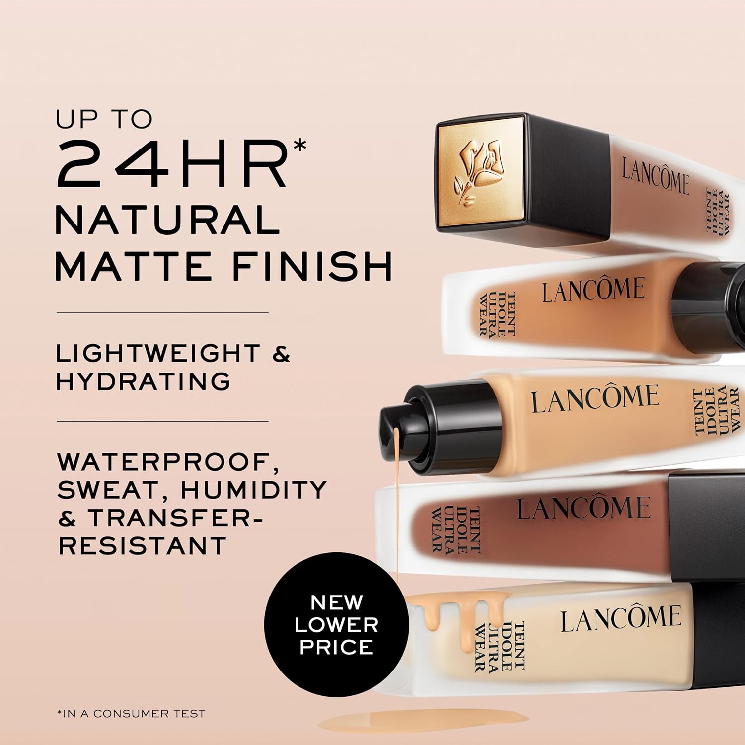 Lancôme Teint Idole Ultra Wear Natural Matte Foundation- Longwear, Medium-Full Coverage, Natural Finish, Waterproof & Hydrating Formula - Image 2