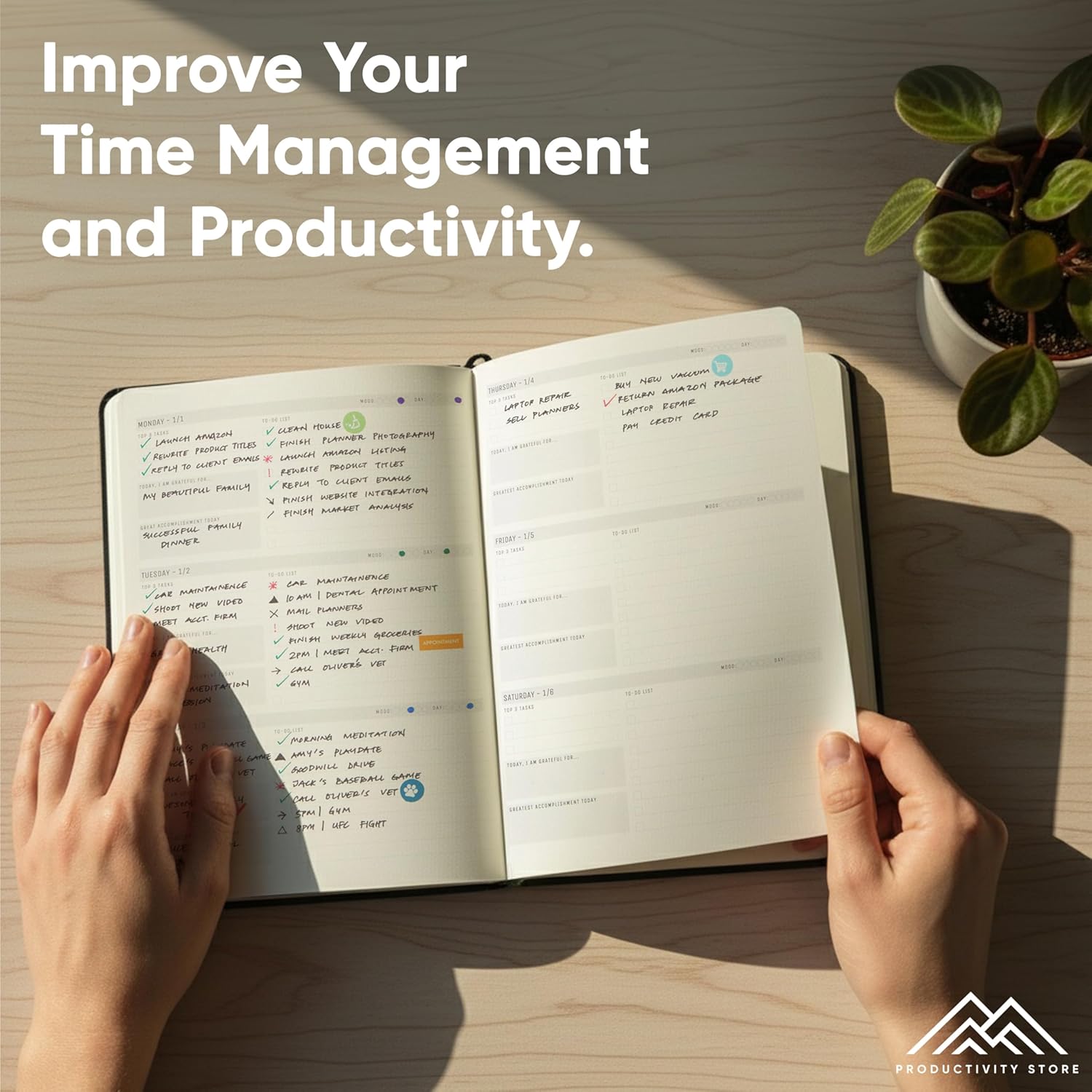 Dated, 2026 Planner, 5.8” x 8.3” - The #1 Productivity Planner to Achieve Your 2026 Goals - Planner 2026-2027 by PRODUCTIVITY STORE (A5, BLACK) - Image 7