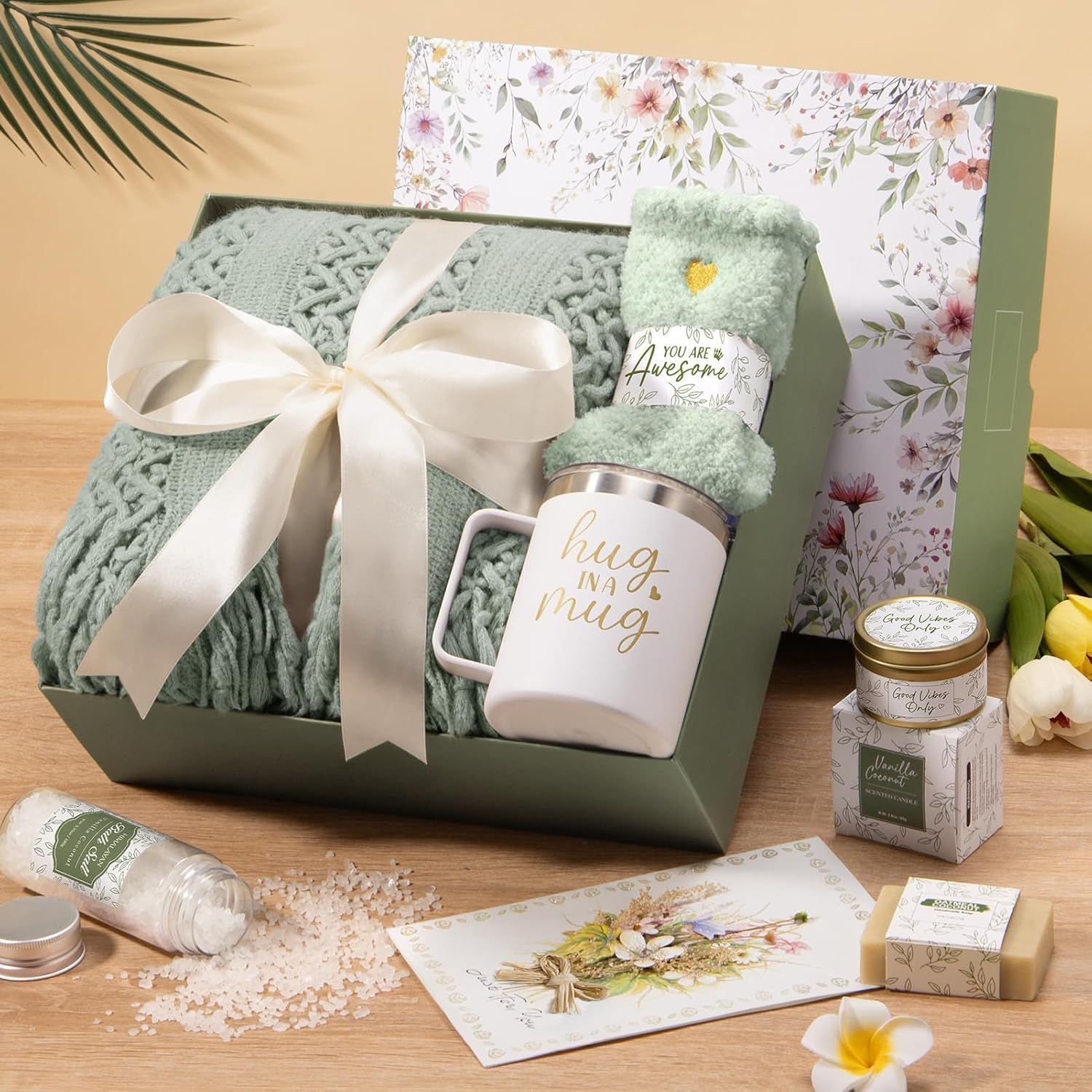 Self Care Gifts for Women Get Well Soon Gifts, Birthday Gifts for Women Care Package, Sympathy Gift Baskets Spa Gifts Thinking of You Inspirational Mother's Day Easter Gifts for Mom Her Sister Grandma - Image 5