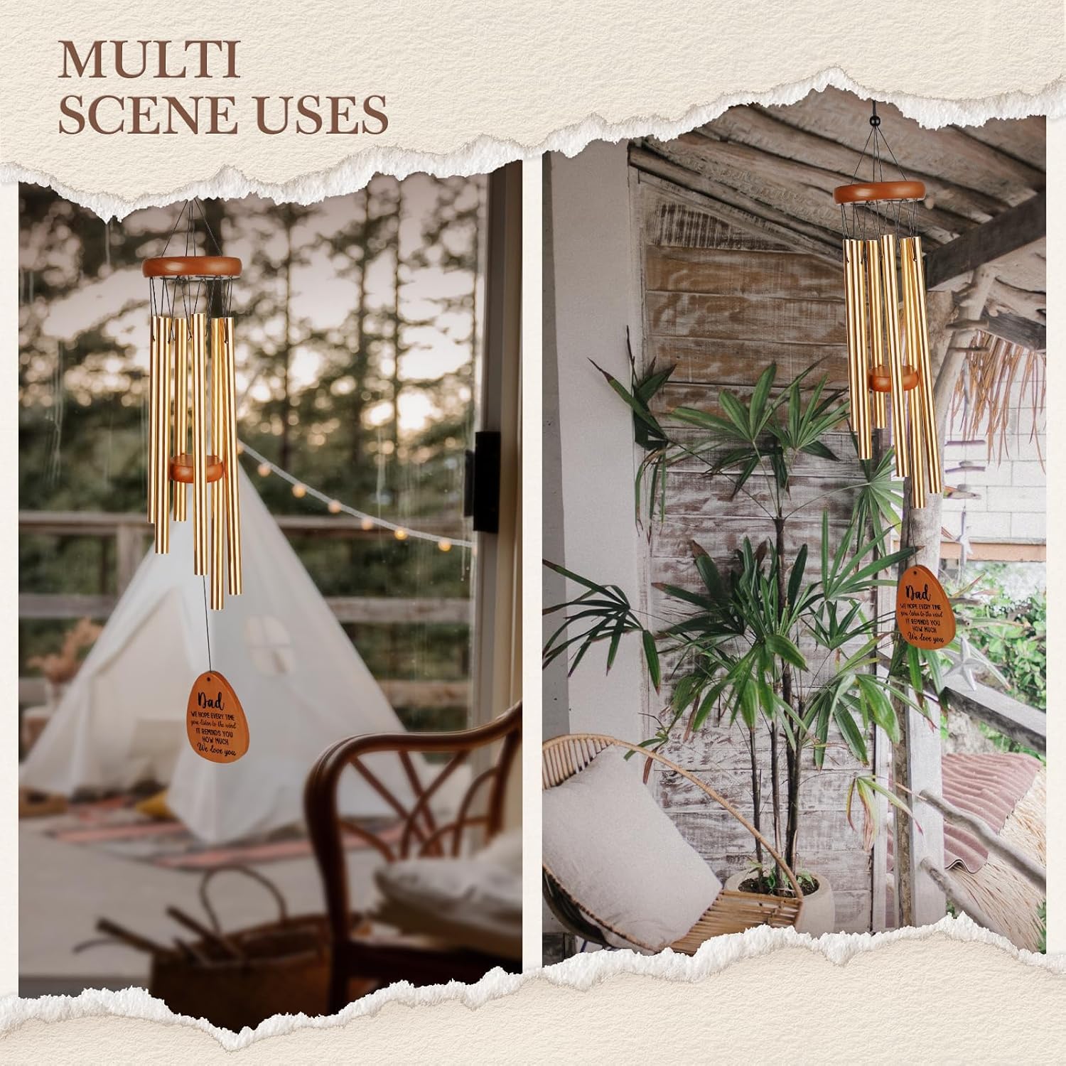Gifts for Dad, Dad Wind Chimes, Best Gift for Dad, Birthday Gifts for Father from Daughter Son, Present for Dad, Father, Husband, Men, Dad Gift Ideas for Father's Day Thanksgiving Christmas - Image 4