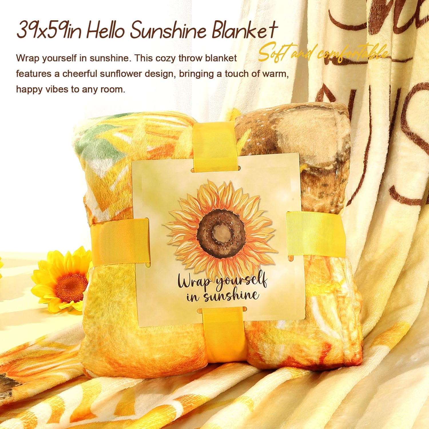 Sunflower Birthday Gifts for Women Self Care Gift - Sending Sunshine Gift Box Get Well Soon Sympathy Gift Basket for Women Care Package, Easter Mothers Day Inspirational Gifts for Her Wife Best Friend - Image 8