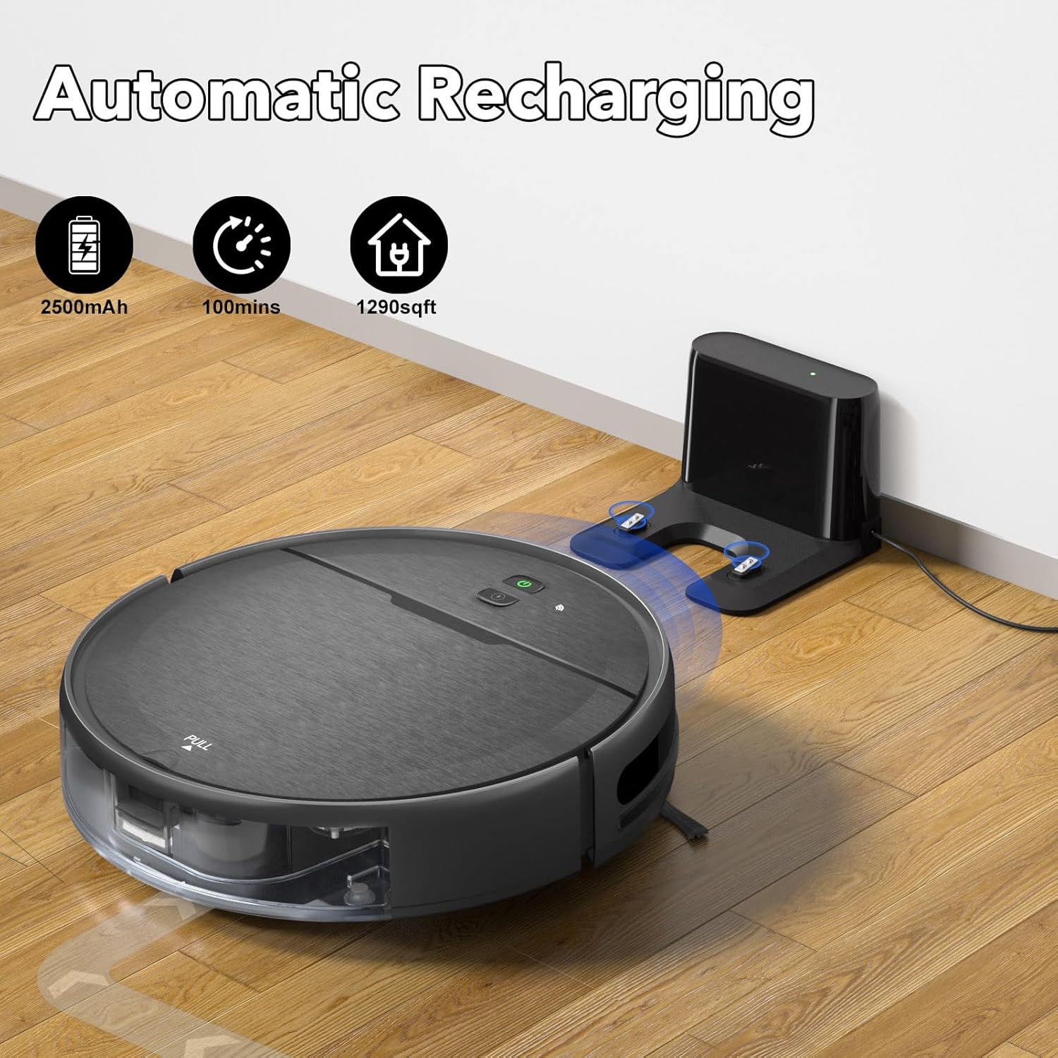 Robot Vacuum and Mop Combo, 2 in 1 Robotic Vacuums Cleaner with WiFi/App, Robot Vacuum with Water Tank, Strong Suction, Schedule, Self-Charging, Quiet, for Hard Floor, Pet Hair, Low Pile Carpet - Image 7