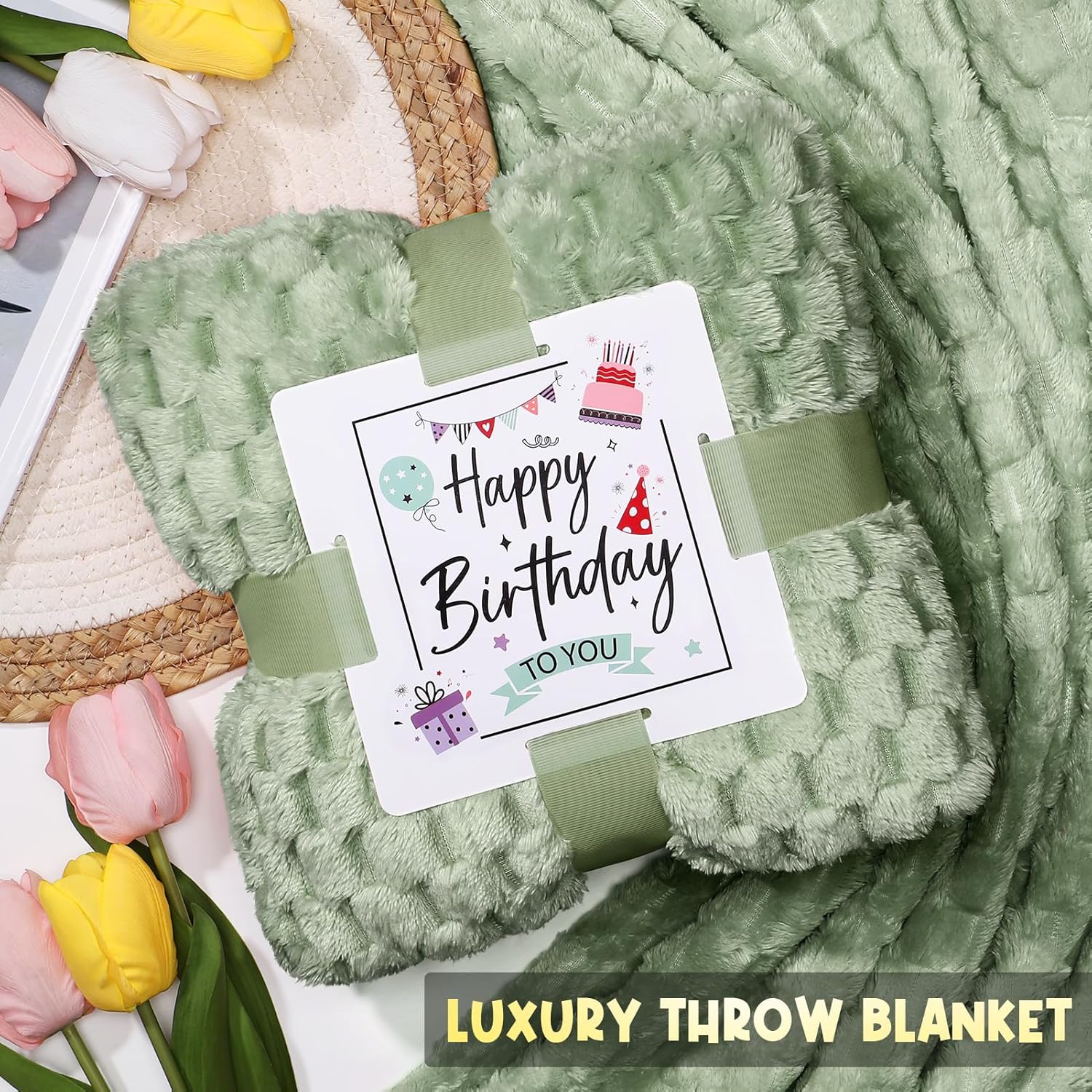Birthday Gifts for Women Friendship, Unique Happy Birthday Gifts Basket for Mom Her Best Friend Sister Wife Girlfriend Coworker, Luxury Self Care Box Vanilla Coconut Relaxing Spa Gifts Set w/Blanket - Image 4