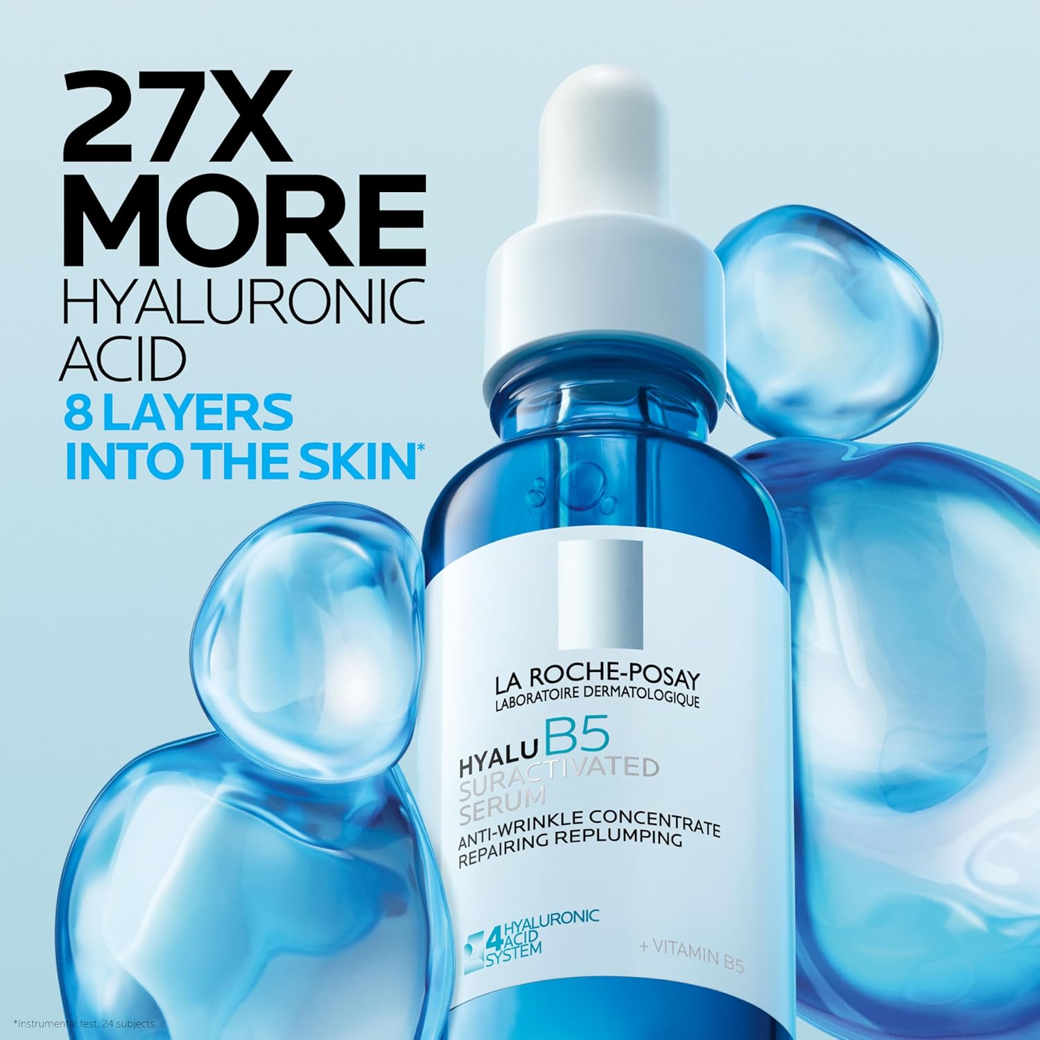 La Roche-Posay Hyalu B5 Pure Hyaluronic Acid Serum for Face, Vitamin B5 + Hyaluronic Acid + Madecassoside, Hydrating Serum Visibly Plumps Skin, Sensitive Skin Safe, Anti Aging, Oil-Free - Image 2