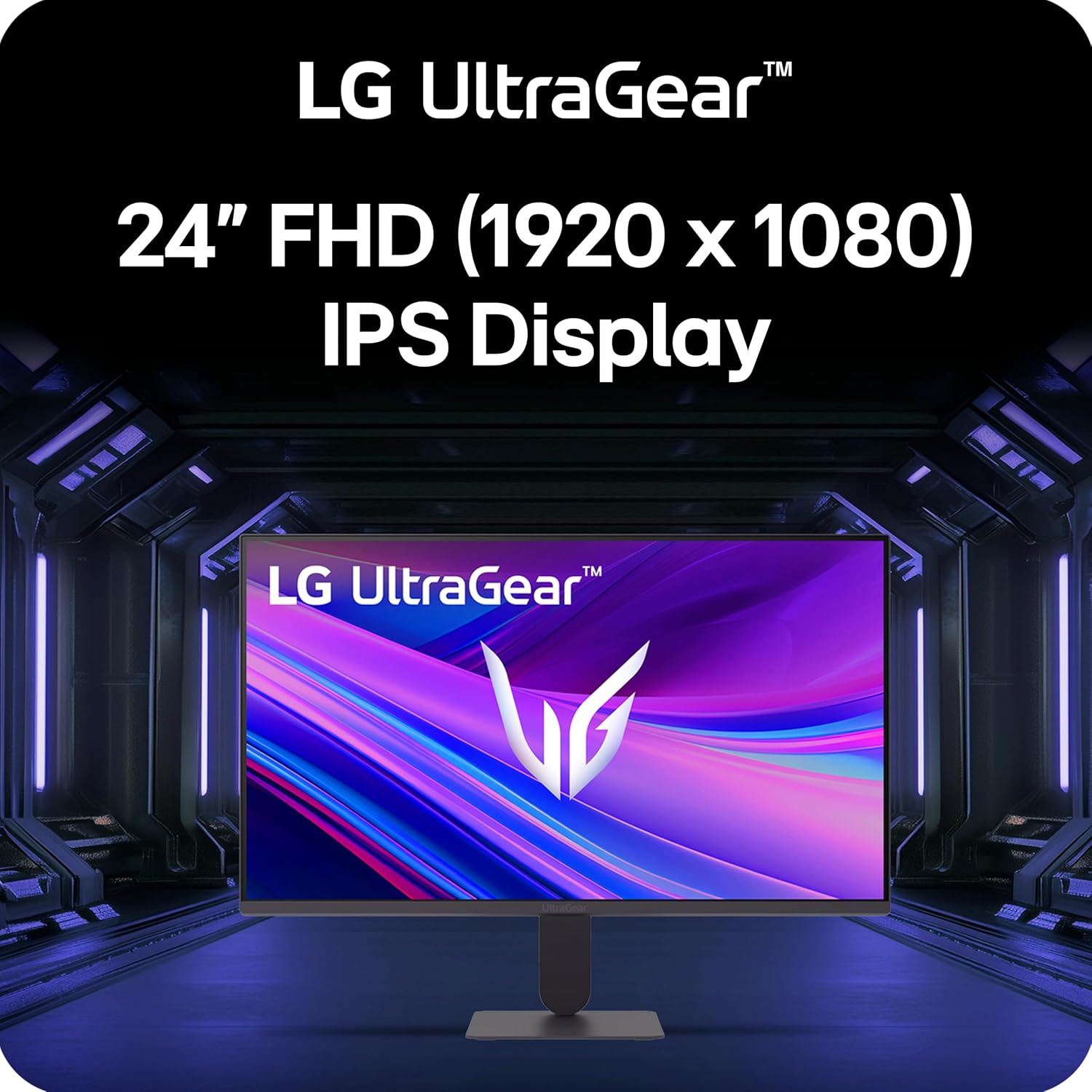LG 24G411A-B 24-inch Ultragear Full HD (1920 x 1080) IPS Gaming Monitor, 144Hz (O/C), 1ms MBR, NVIDIA G-Sync Compatible, AMD FreeSync, HDR10, HDMI, DisplayPort, Slim Stand, Black - Image 2