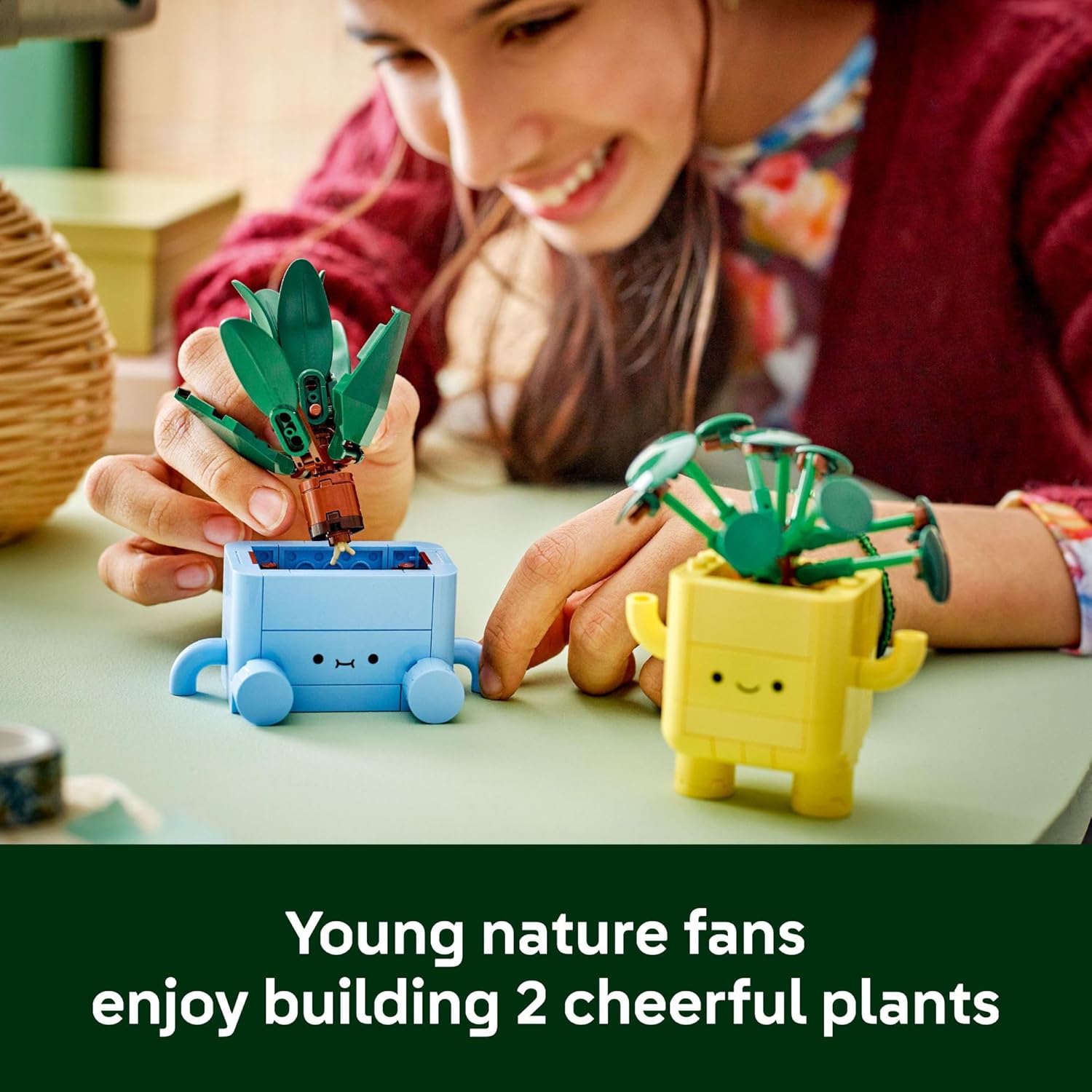 LEGO Botanicals Happy Plants Building Toy for Kids, Girls, and Boys 9+ - Playroom Decor for Desk or Shelf - Birthday Gift Idea for Young Gardeners - Artificial Indoor Plant for Play & Display - 10349 - Image 3