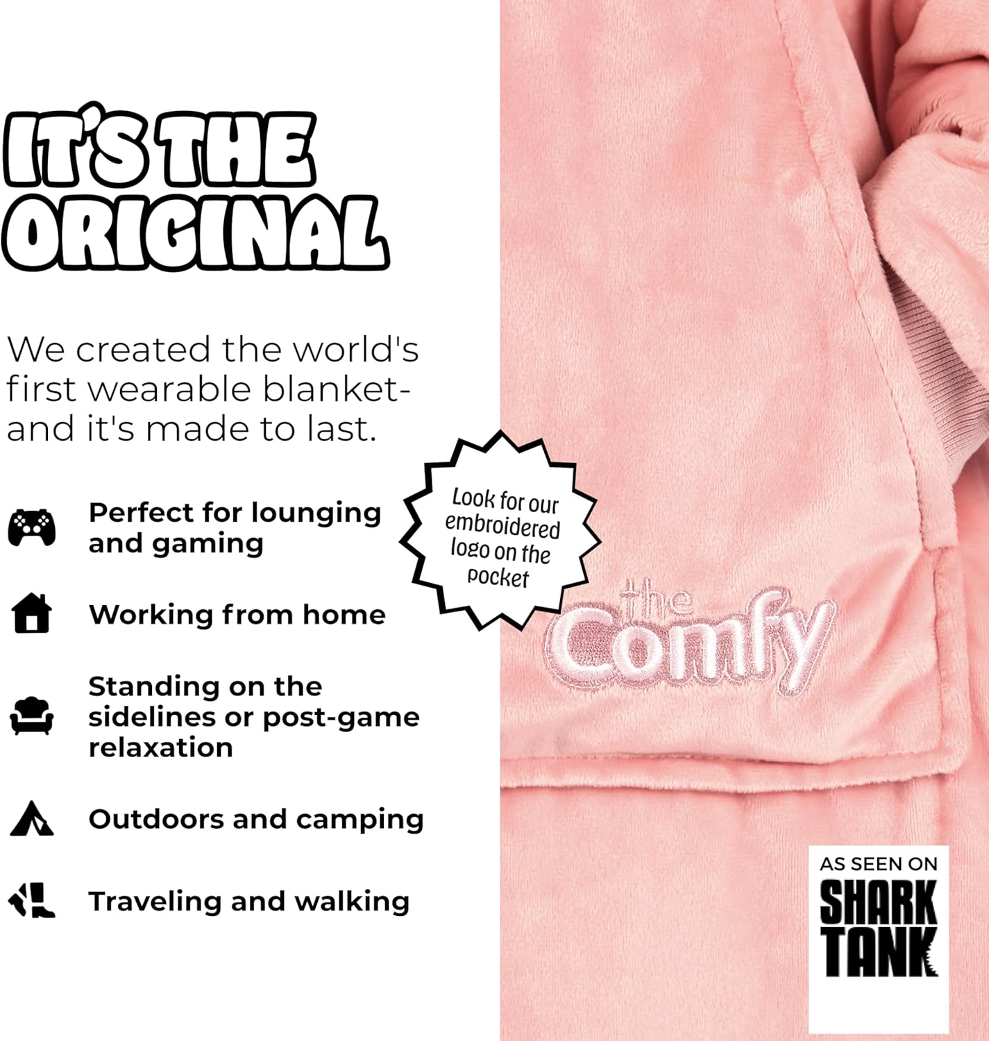THE COMFY Original | From Shark Tank | Patented | Oversized Sherpa Wearable Blanket Hoodie| Gift for Women & Men | One Size - Image 2