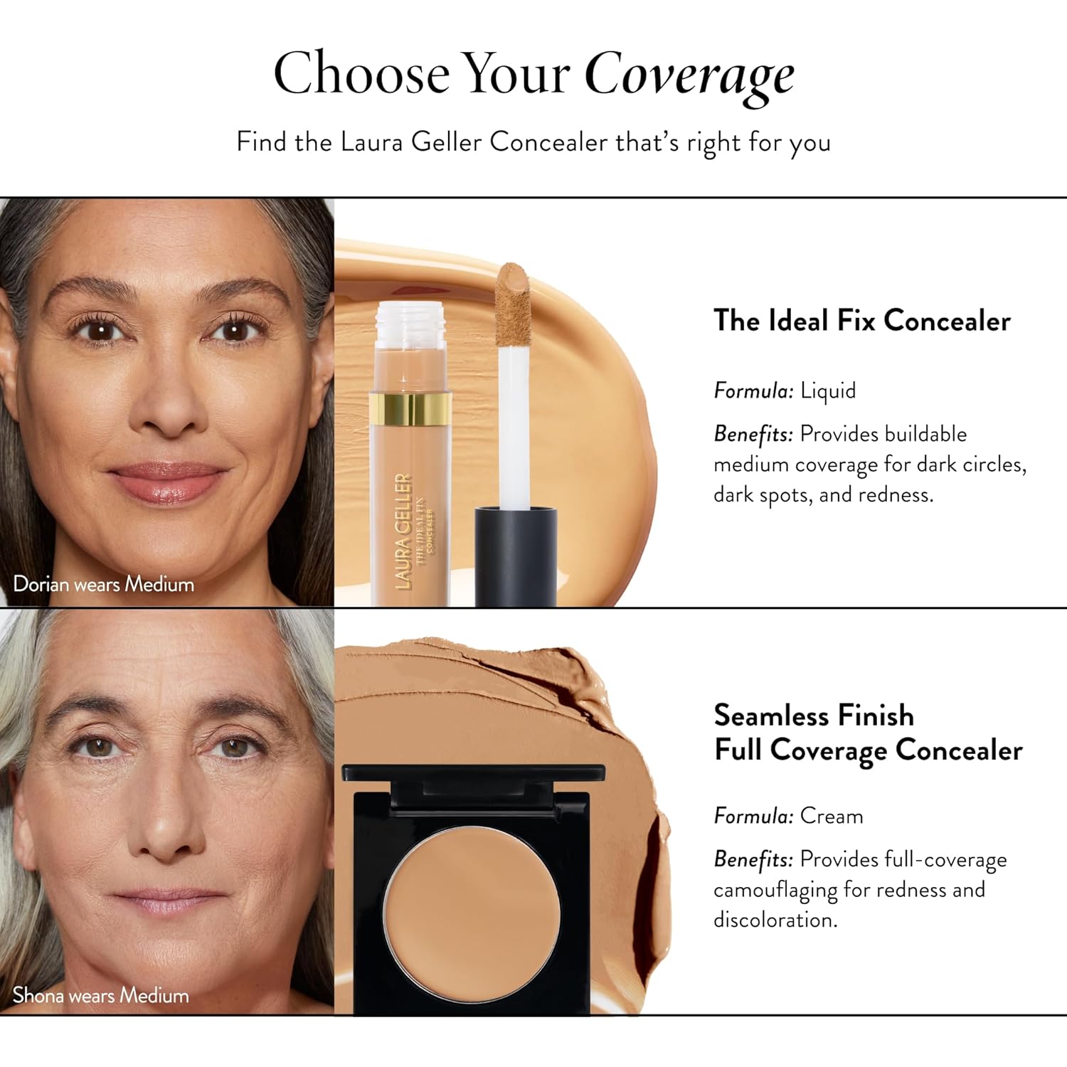 LAURA GELLER NEW YORK The Ideal Fix Concealer - Light - Buildable Medium to Full Coverage Liquid Concealer - Covers Under Eye Dark Circles & Blemishes - Long-Lasting - Image 6