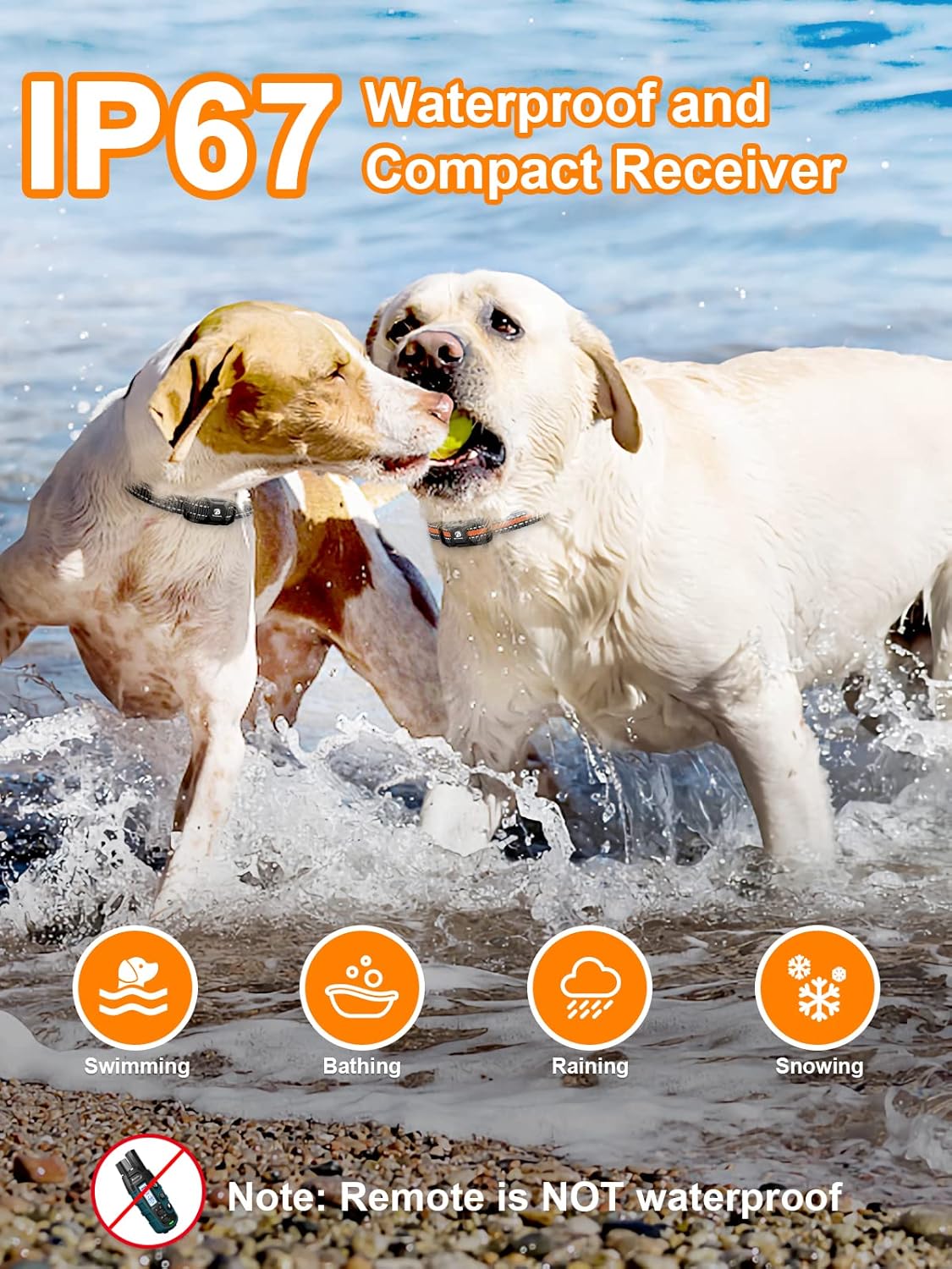 Bousnic Dog Shock Collar 2 Dogs (5-120Lbs) - 3300 ft Waterproof Training Collar for Dogs Large Medium Small with Rechargeable Remote, Beep (1-8) Vibration (1-16) and Humane Shock (1-99) Modes - Image 4