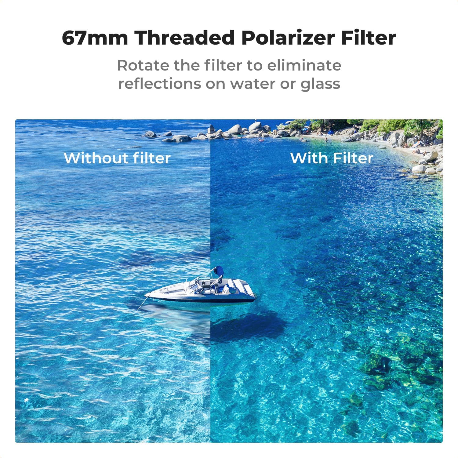 K&F CONCEPT 6.7 inch Magnetic Lens Filter Mount Adapter with 67mm CPL Filter for iPhone, Compatible with 16/15/14/13/12 Pro Max, 16/15/14 Plus - Image 2
