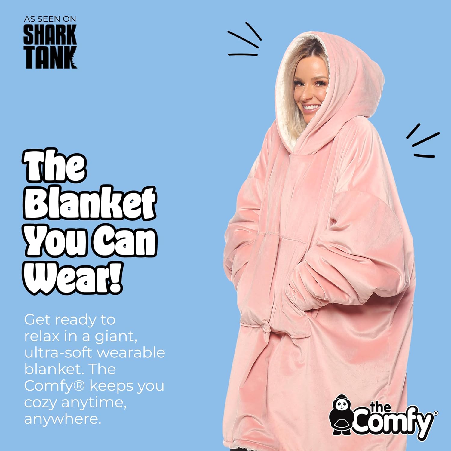 THE COMFY Original | From Shark Tank | Patented | Oversized Sherpa Wearable Blanket Hoodie| Gift for Women & Men | One Size - Image 3