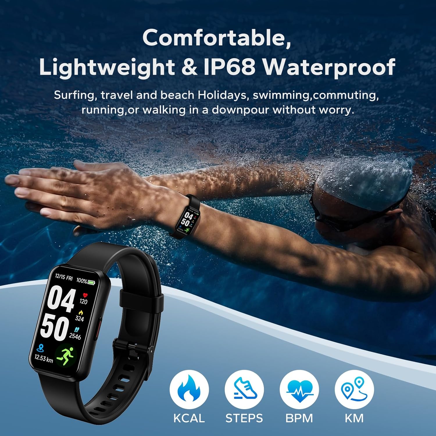 Fitness Smart Trackers with 24/7 Health Monitoring,Heart Rate Sleep Blood Oxygen Monitor/Calorie Steps Counter Pedometer Activity Tracker/Smart Notifications for Men Women - Image 5
