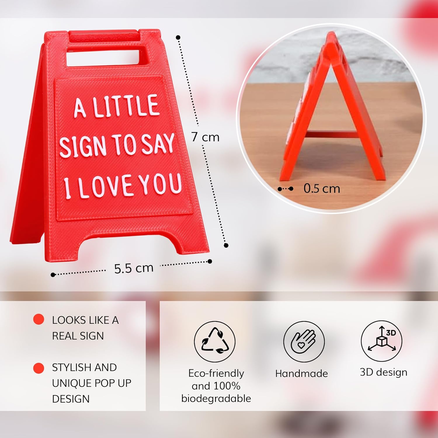 Mini Sign Valentine's Decoration Anniversary Present - Valentines Day Romantic I Love You Sign - Fun Boyfriend - Cute Birthday, Christmas, Wedding Gift for Girlfriend, Wife, Fiancee - Image 4