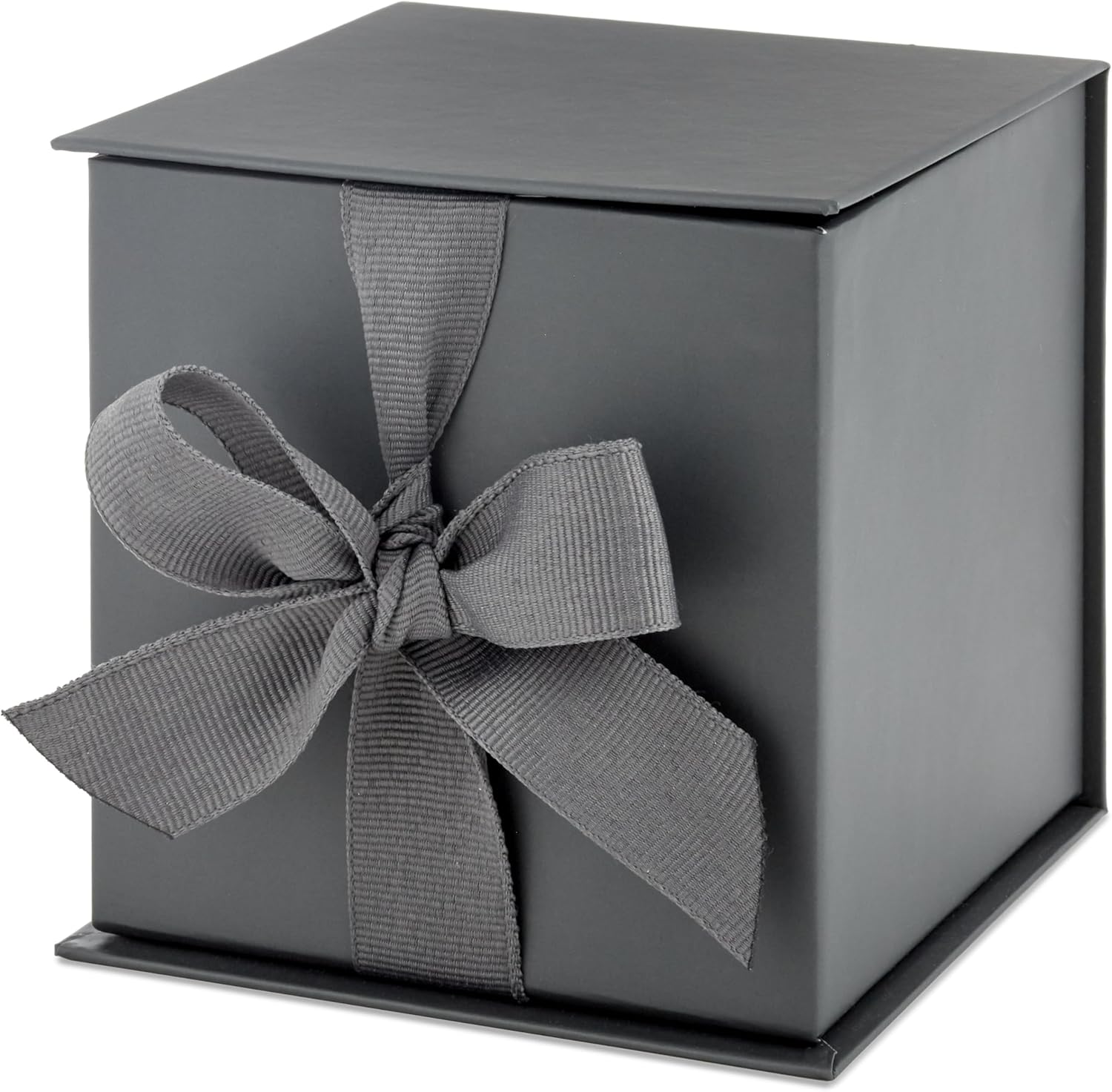 Hallmark Small Gift Box with Bow and Shredded Paper Fill (Gray 4 inch Gift Box) for Weddings, Graduations, Birthdays, Father's Day, Groomsmen Gifts, All Occasion - Image 4