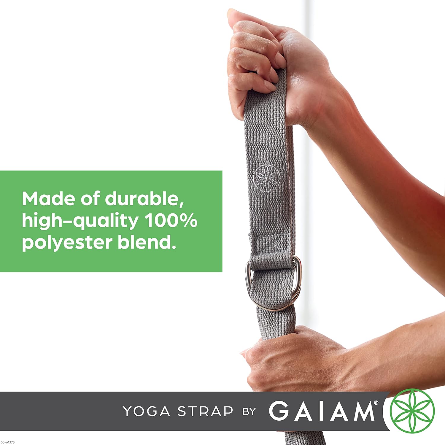 Gaiam Yoga Strap Premium Athletic Stretch Band with Adjustable Metal D-Ring Buckle Loop | Exercise & Fitness Stretching for Yoga, Pilates, Physical Therapy, Dance, Gym Workouts - Image 5