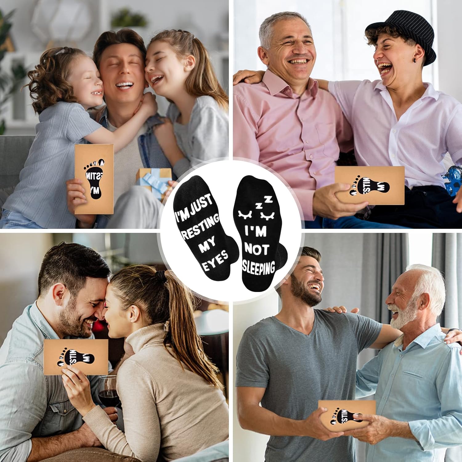 FilmHOO Birthday Gifts for Men Fathers Day Dad Gifts for Dad from Daughter Son Wife Easter Mens Funny Socks for Him - Image 7