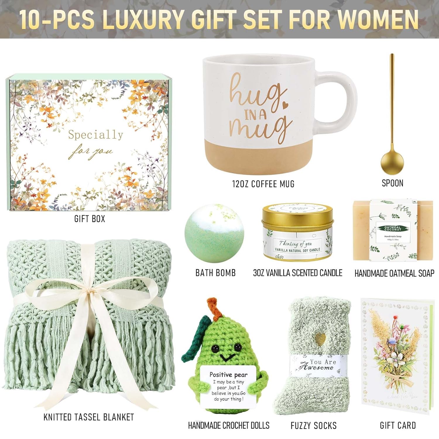 Mothers Day Gifts for Mom Wife Grandma Friends Sister, Birthday Gifts for Women Self Care Spa Gift Baskets for Women, Get Well Soon Gift Baskets Thinking of You Relaxation Stress Relief Care Package - Image 2