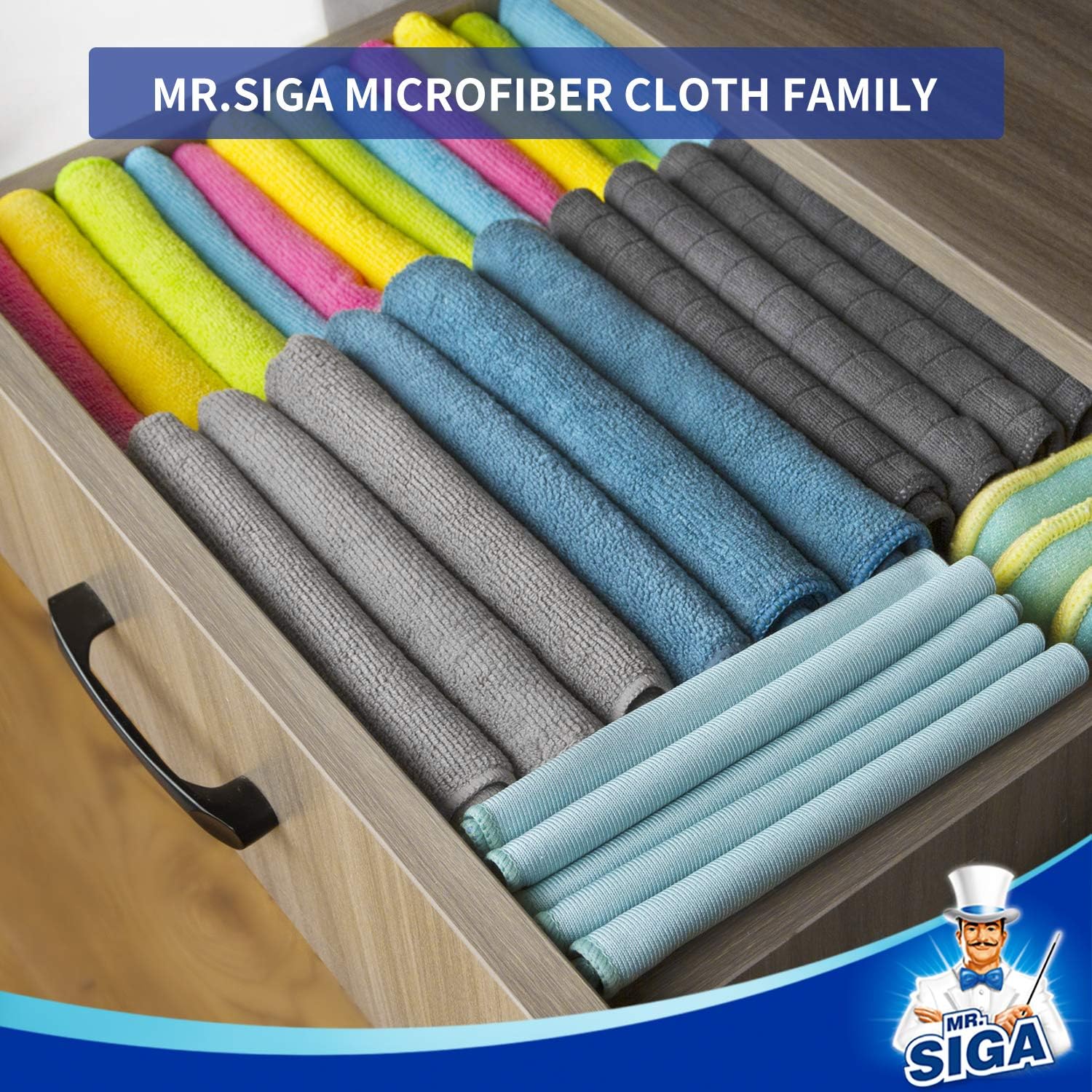 MR.SIGA Microfiber Cleaning Cloth, Pack of 24, Size:12.6" x 12.6" - Image 3