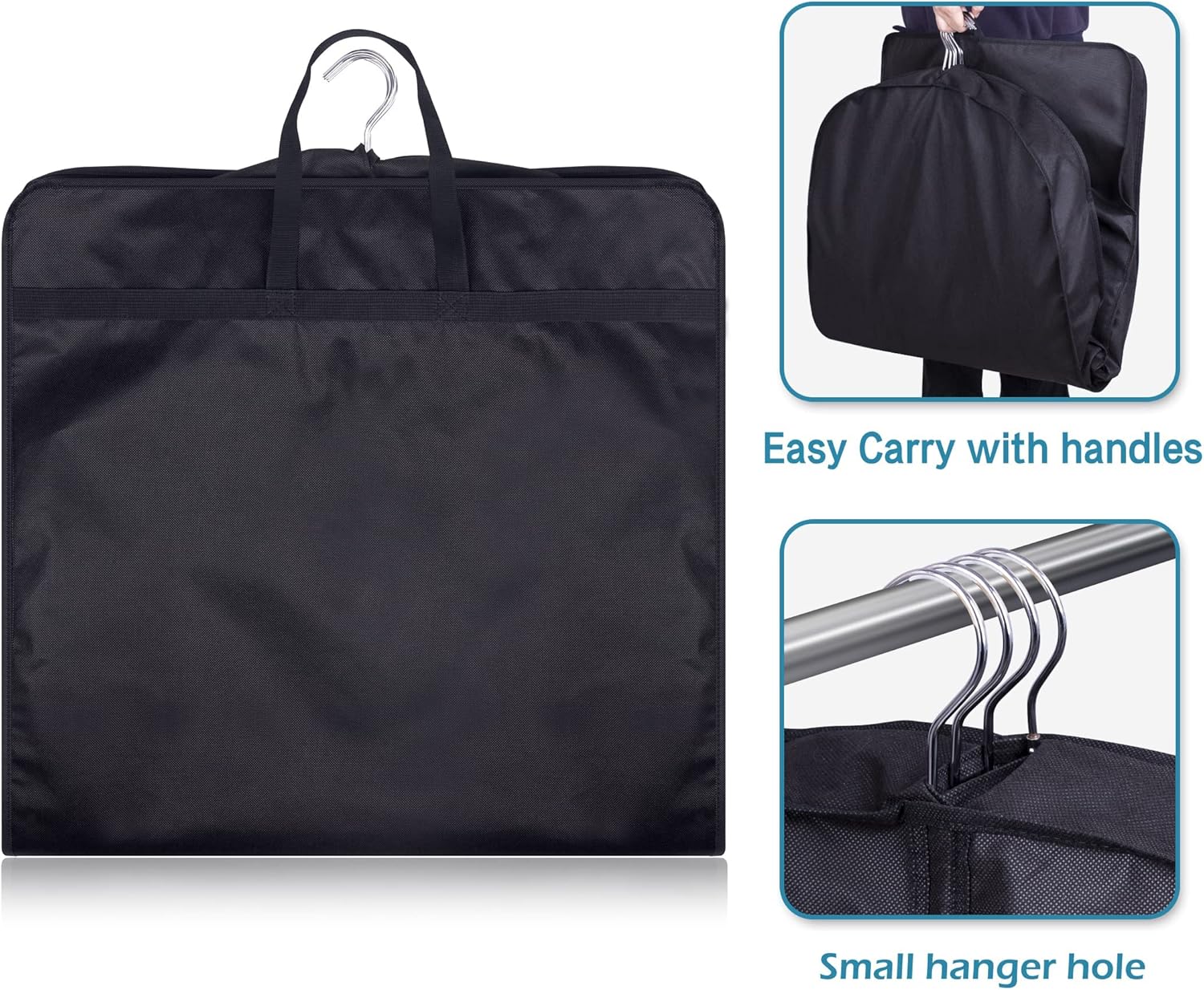 KIMBORA 43" Suit Bags for Closet Storage and Travel, Gusseted Hanging Garment Bags for Men Suit Cover With Handles for Clothes, Coats, Jackets, Shirts(3 Packs) - Image 4