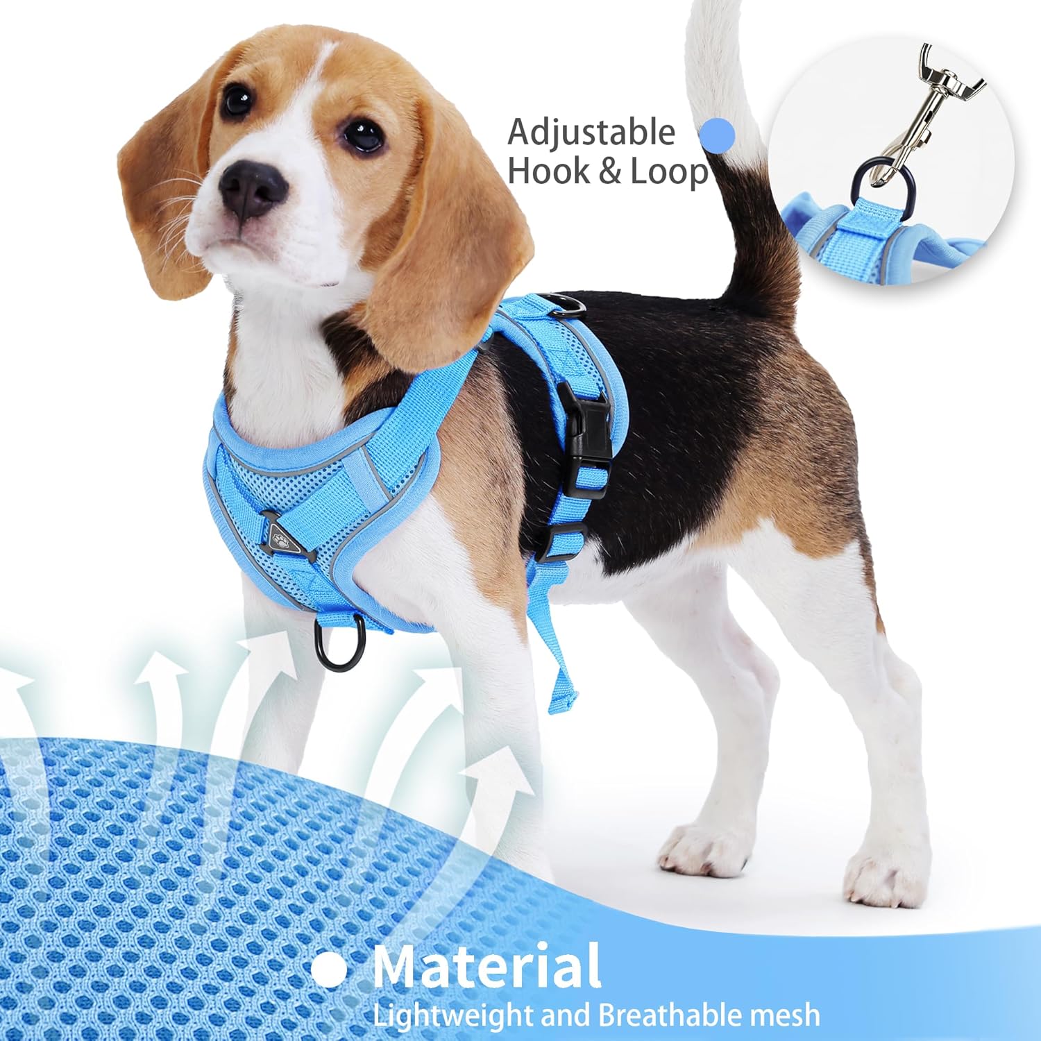 No Pull Dog Harness with Leash Set for Medium Sized Dog Blue XL - Image 2