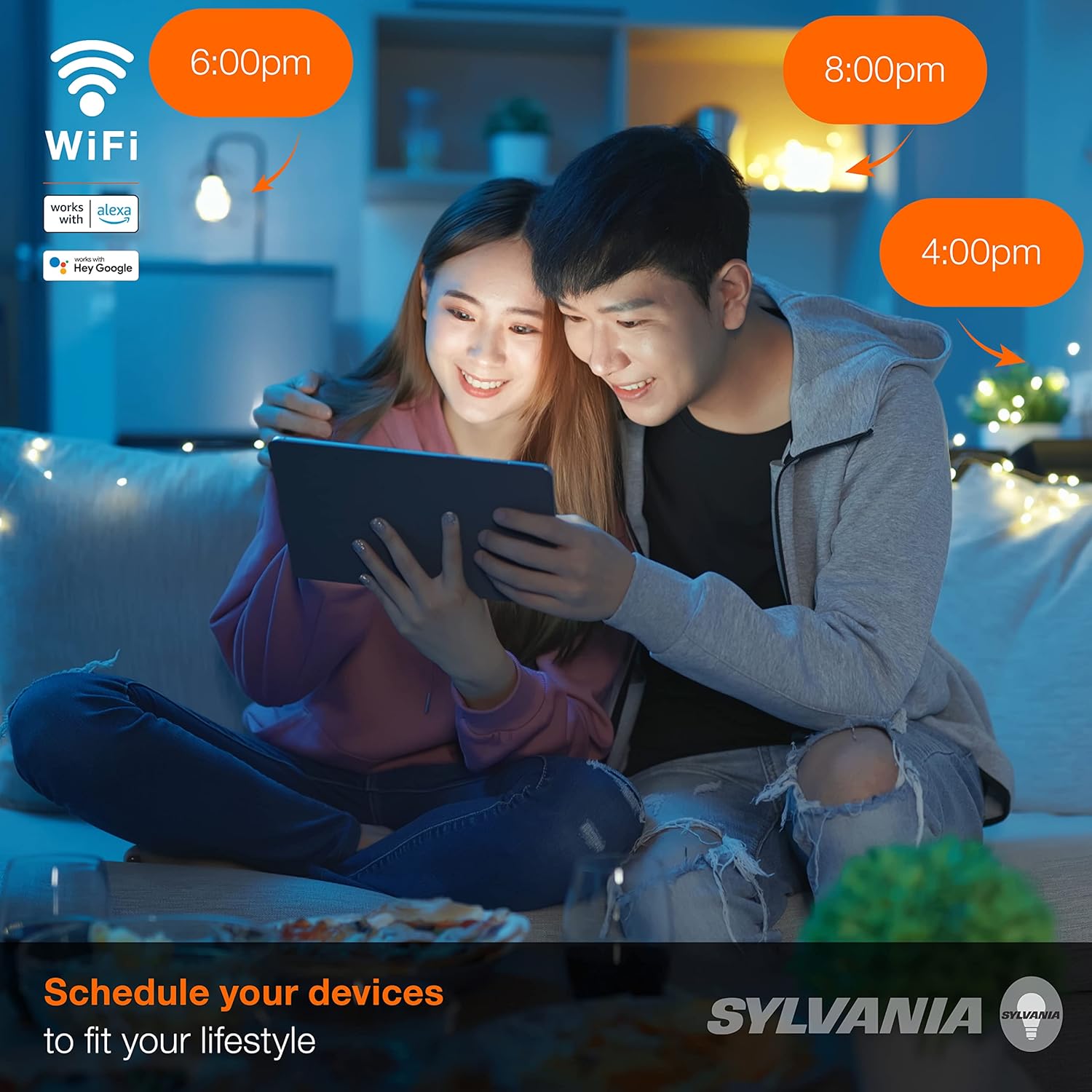 Sylvania WiFi Smart Plug, Voice Control, Compatible with Alexa and Google Home, Timer, On/Off, White - 4 Pack (75703) - Image 6