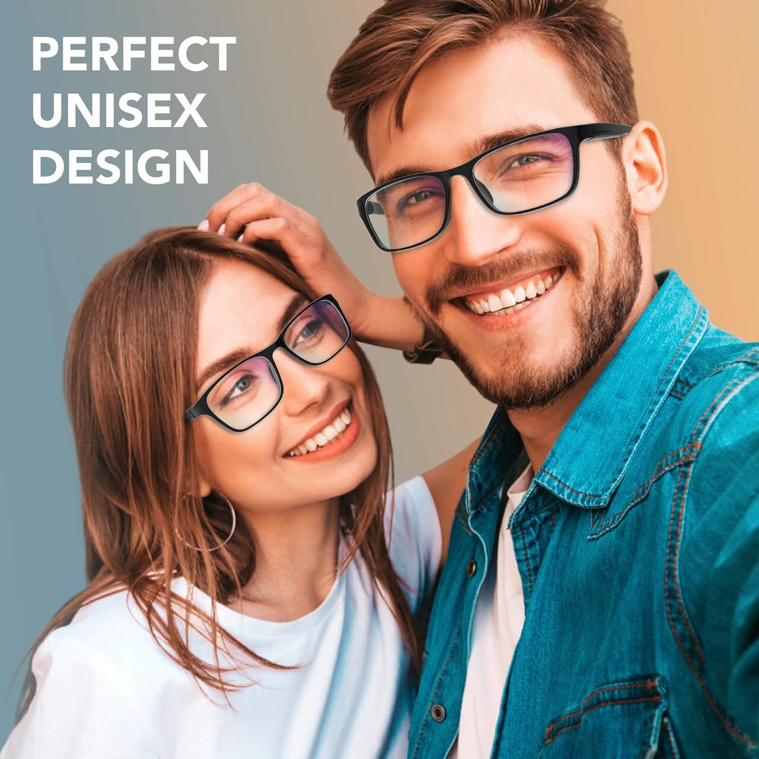 Stylish Blue Light Blocking Glasses for Women & Men – Helps Ease Digital Eye Strain & Headache from Computers, Phones w/Case - Image 5