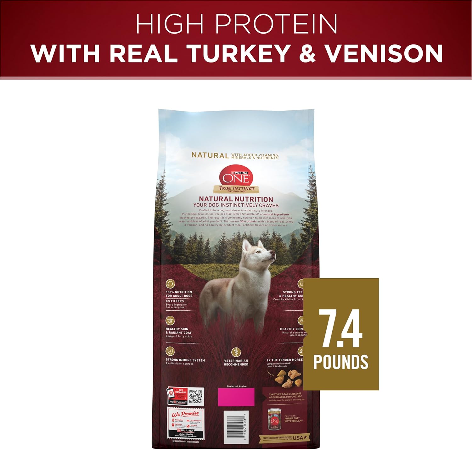 Purina ONE True Instinct With A Blend Of Real Turkey and Venison Dry Dog Food - 7.4 lb. Bag - Image 9