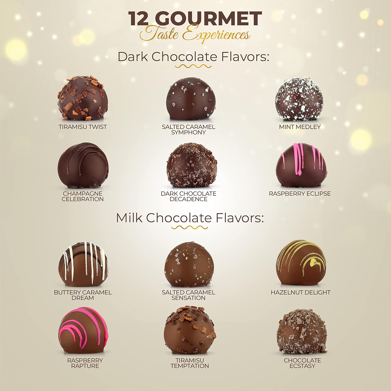 Happy Birthday Chocolates - 12 Assorted Milk & Dark Chocolate Truffles - Gourmet Box - Birthday Gifts for Women & Men, 6 oz - Image 8
