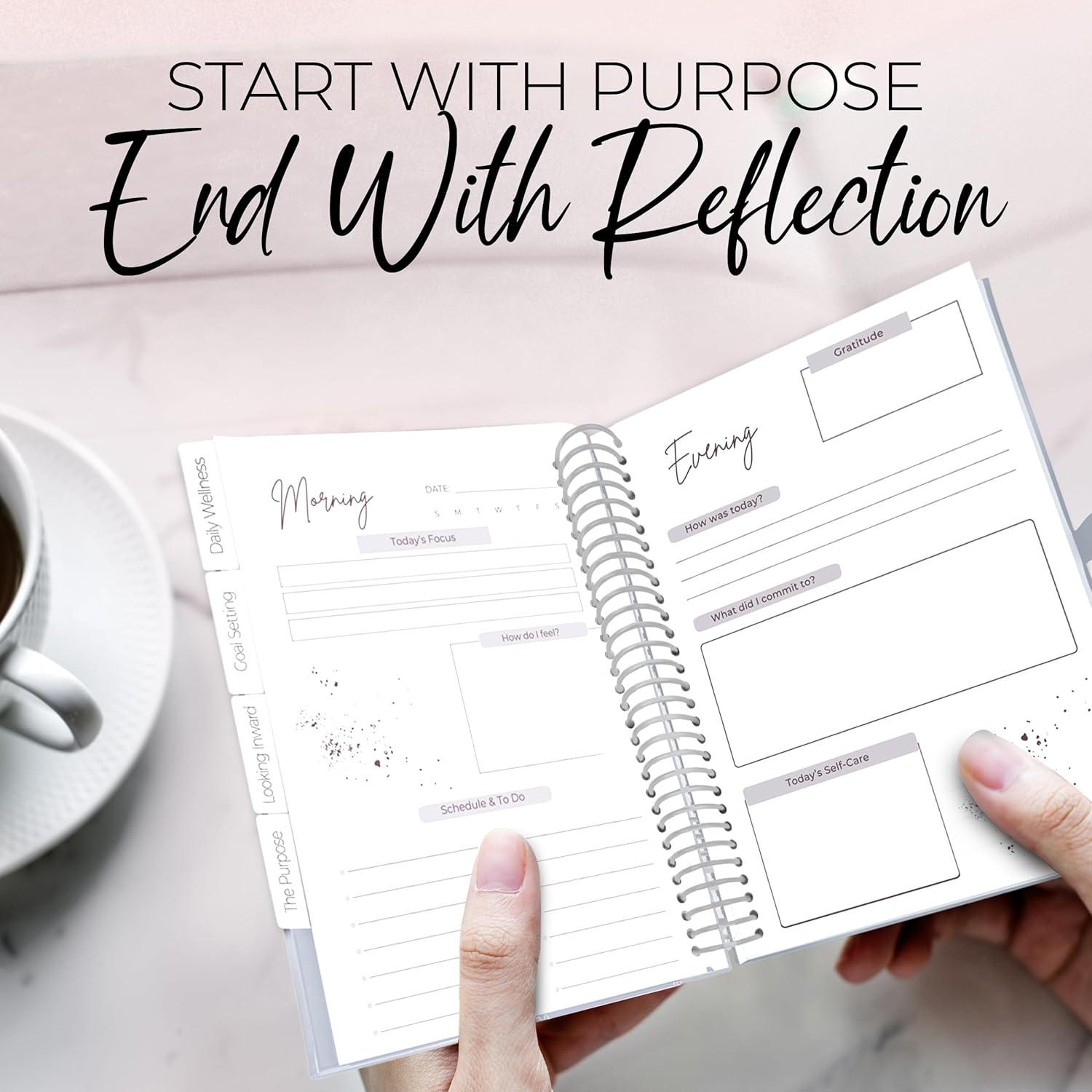 Wellness Journal – Daily Self Care Lifestyle Planner to Support Physical, Mental, & Emotional Health – Guided Prompts Self Love Diary to Practice Gratitude, Reflection, and Goals - Image 3