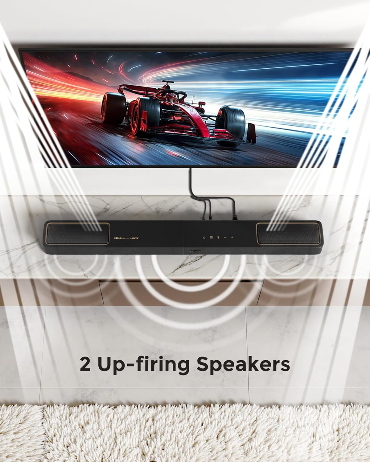 ULTIMEA 5.1.2ch Sound Bar with Dolby Atmos, Surround Sound System for TV with 2 Surround Speakers, Sound Bar for Smart TV, Soundbar for Home Theater, BT 5.4, HDMI eARC, Skywave F40 (New, 2025 Model) - Image 4