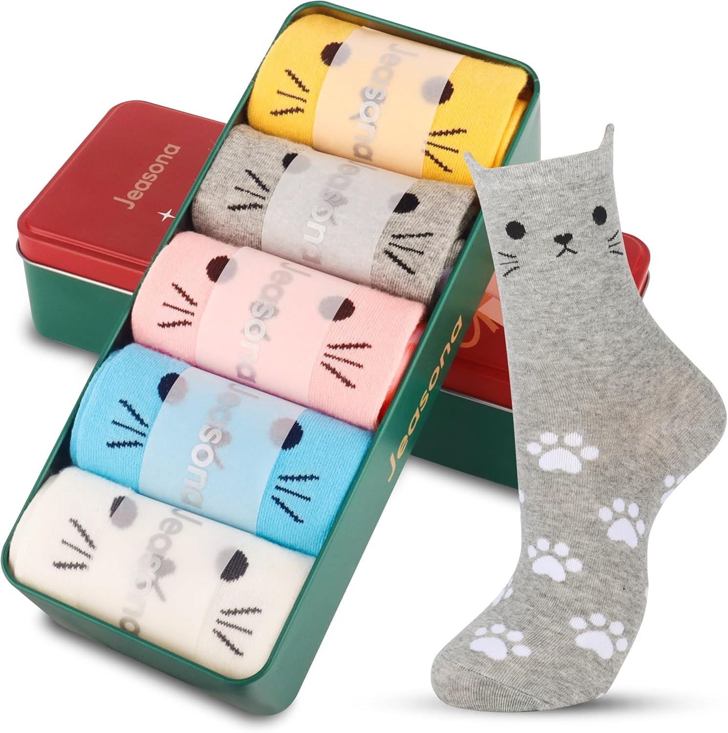Jeasona Women's Cat Socks Cat Gifts Cute Animal Socks Dog Owl Gifts for Women - Image 4