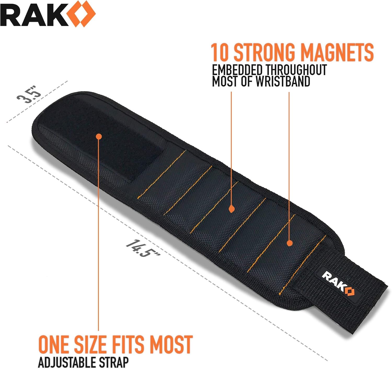 RAK Magnetic Wristband for Tools - Premium Tool Belt for Holding Screws Nails with Powerful Magnets, Birthday Gifts for Men, Cool Gadgets Stuff Gifts for Dad, Husband, Grandpa, Handyman, Him - Image 4