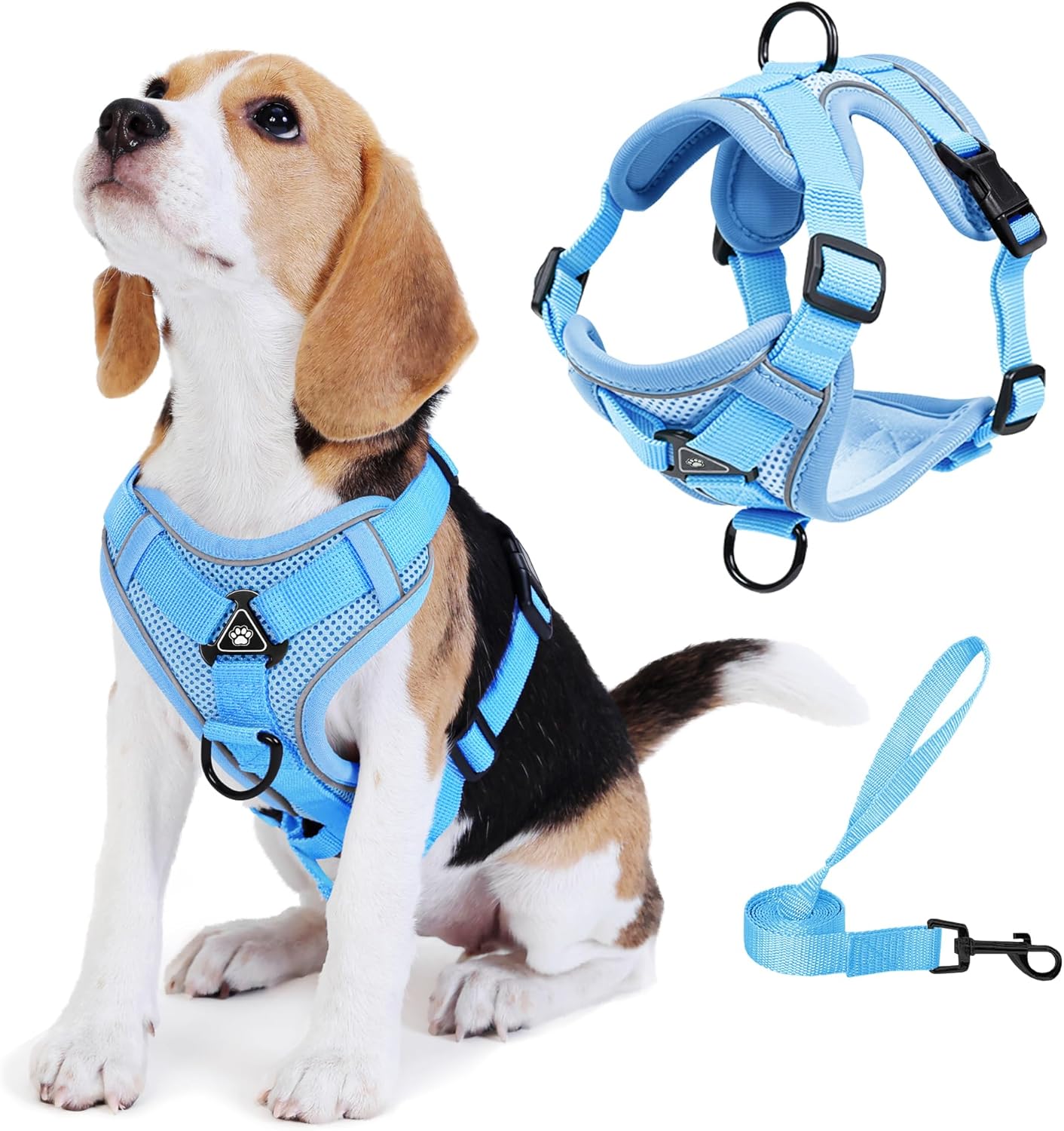No Pull Dog Harness with Leash Set for Medium Sized Dog Blue XL