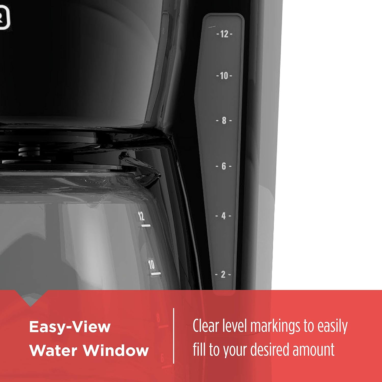 BLACK+DECKER 12-Cup Digital Coffee Maker, Programmable, Washable Basket Filter, Sneak-A-Cup, Auto Brew, Water Window, Keep Hot Plate, Black - Image 8