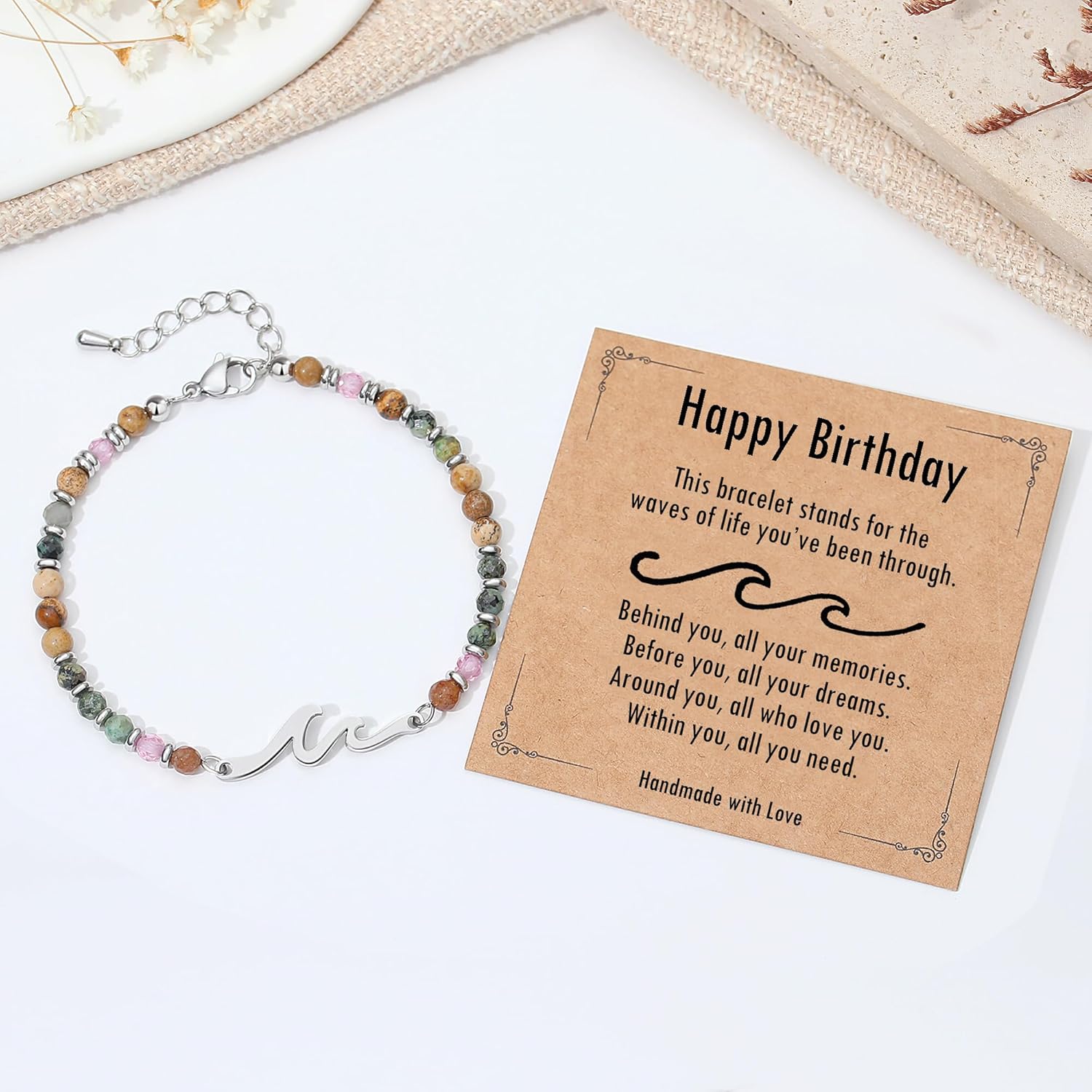 TONY & SANDY Friend Gifts for Women, Unique Birthday Gifts for Women, Sister Gift from Sister, Wave Bracelet, Christmas Easter Mother's Day Gift for Her, Bestie Friendship Bracelets - Image 4