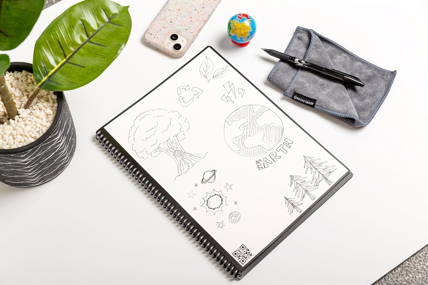 Rocketbook Core Reusable Spiral Notebook, Letter Size 8.5x11, Black - Dotted Pages, App-Connected, Erasable, Durable Cover, Ideal for School, Work, and Creative Projects - Image 8