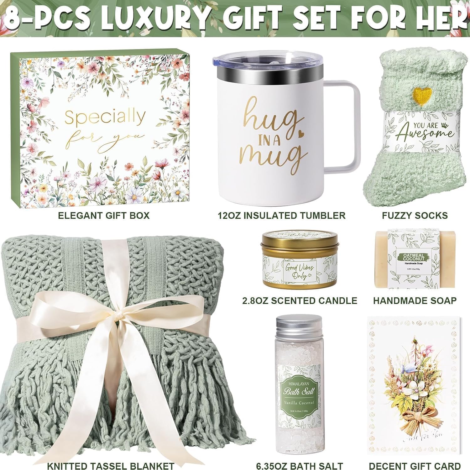 Self Care Gifts for Women Get Well Soon Gifts, Birthday Gifts for Women Care Package, Sympathy Gift Baskets Spa Gifts Thinking of You Inspirational Mother's Day Easter Gifts for Mom Her Sister Grandma - Image 2