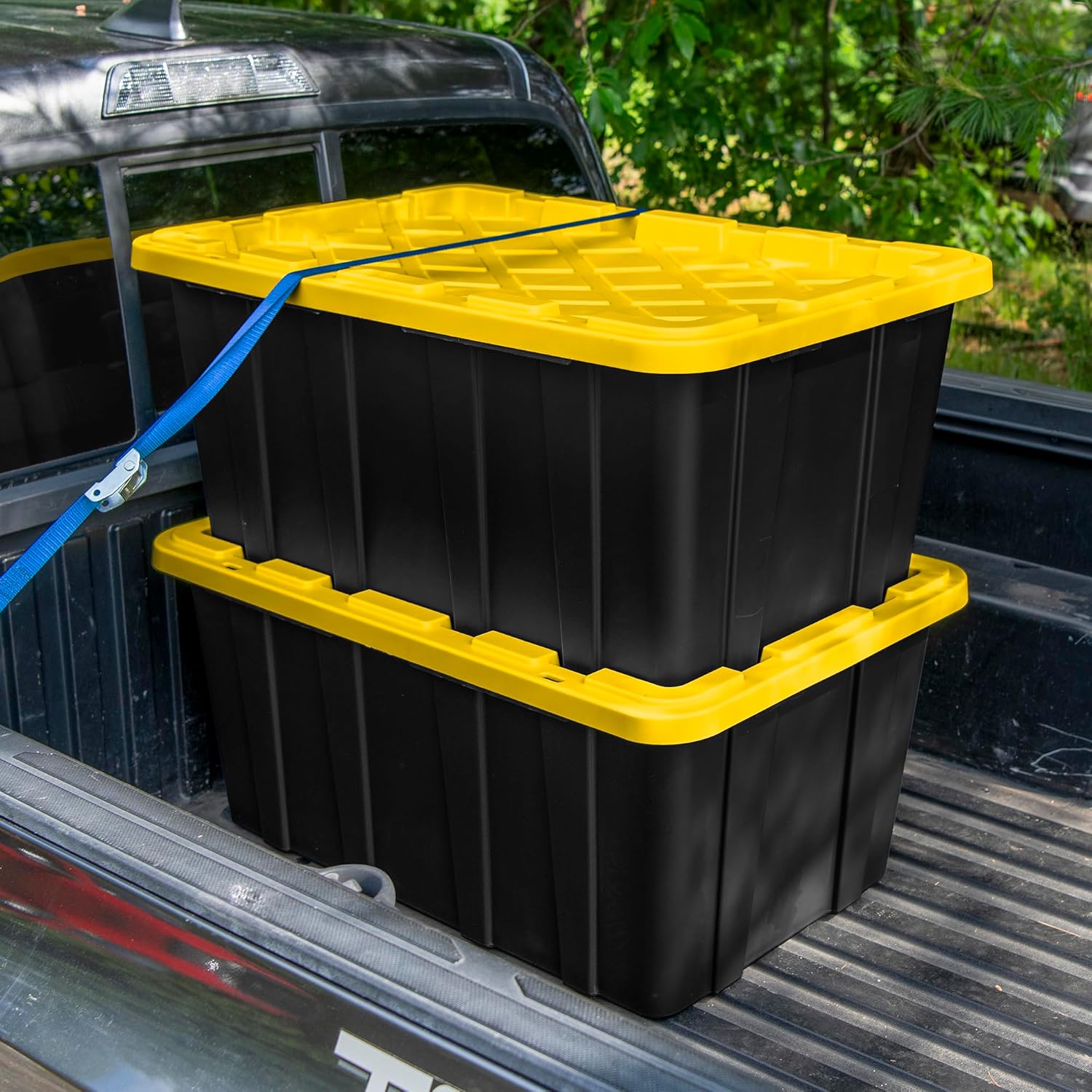 Sterilite 4-Pack Industrial Tote, Plastic Storage Container Bins with Lids, 38 Gallon - Heavy-Duty Organizing Containers for Closet, Bathroom, and Office - Image 7
