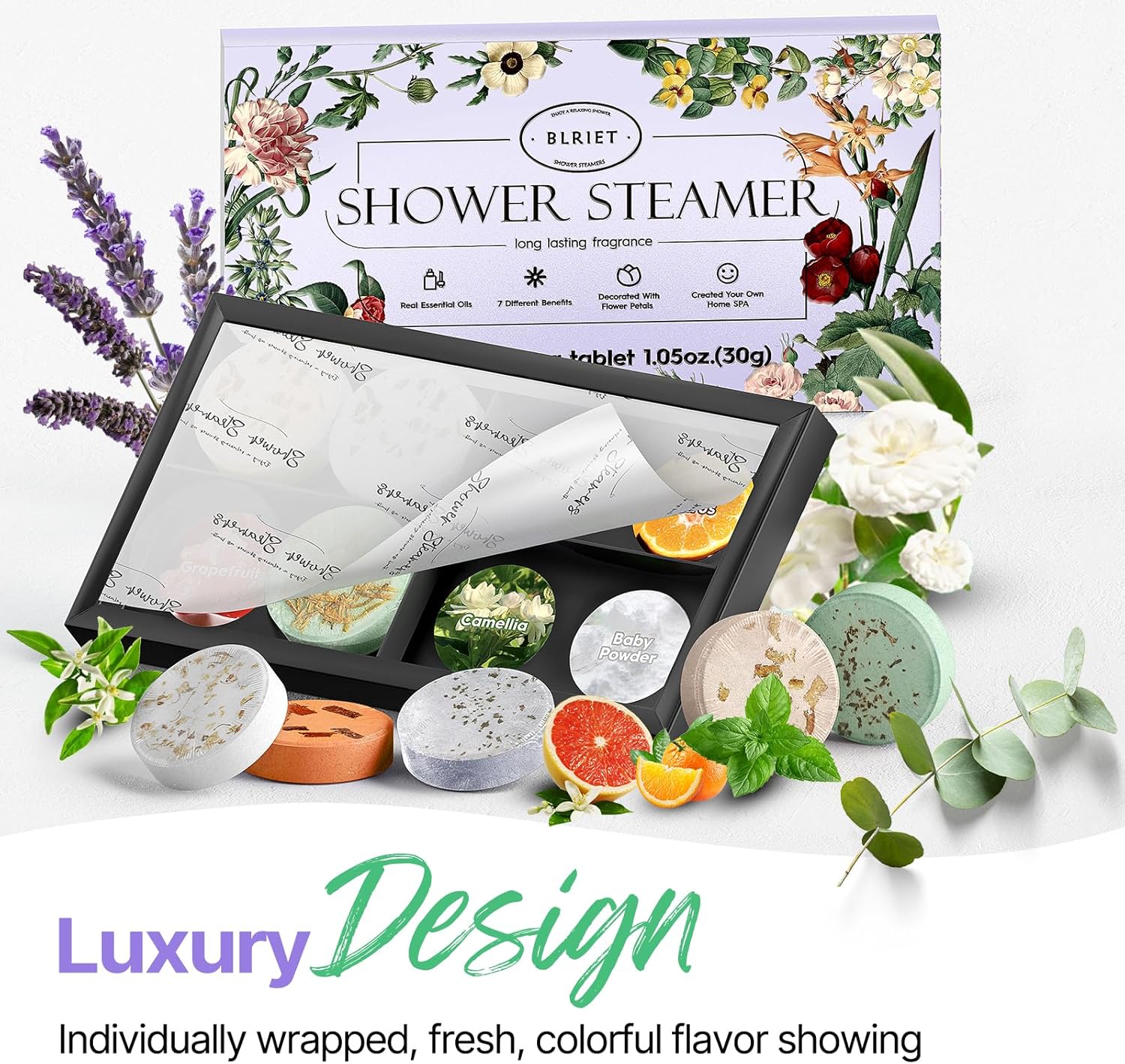 Shower Steamers Aromatherapy Blriet, Gifts for Women, Teen Girls, Wife, Her, Mom, Easter Basket Stuffers Birthday Gifts Decoration Travel Essentials Self Care Home Spa Relaxation - 8 Pack - Image 3