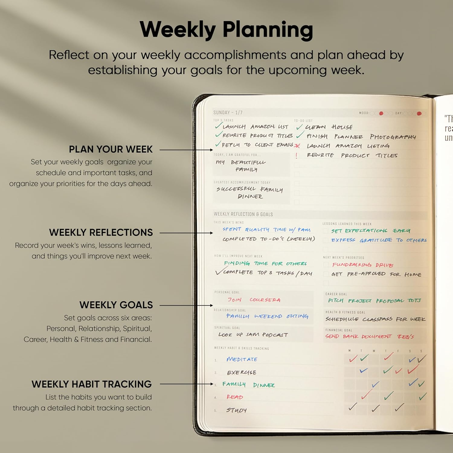 Dated, 2026 Planner, 5.8” x 8.3” - The #1 Productivity Planner to Achieve Your 2026 Goals - Planner 2026-2027 by PRODUCTIVITY STORE (A5, BLACK) - Image 4