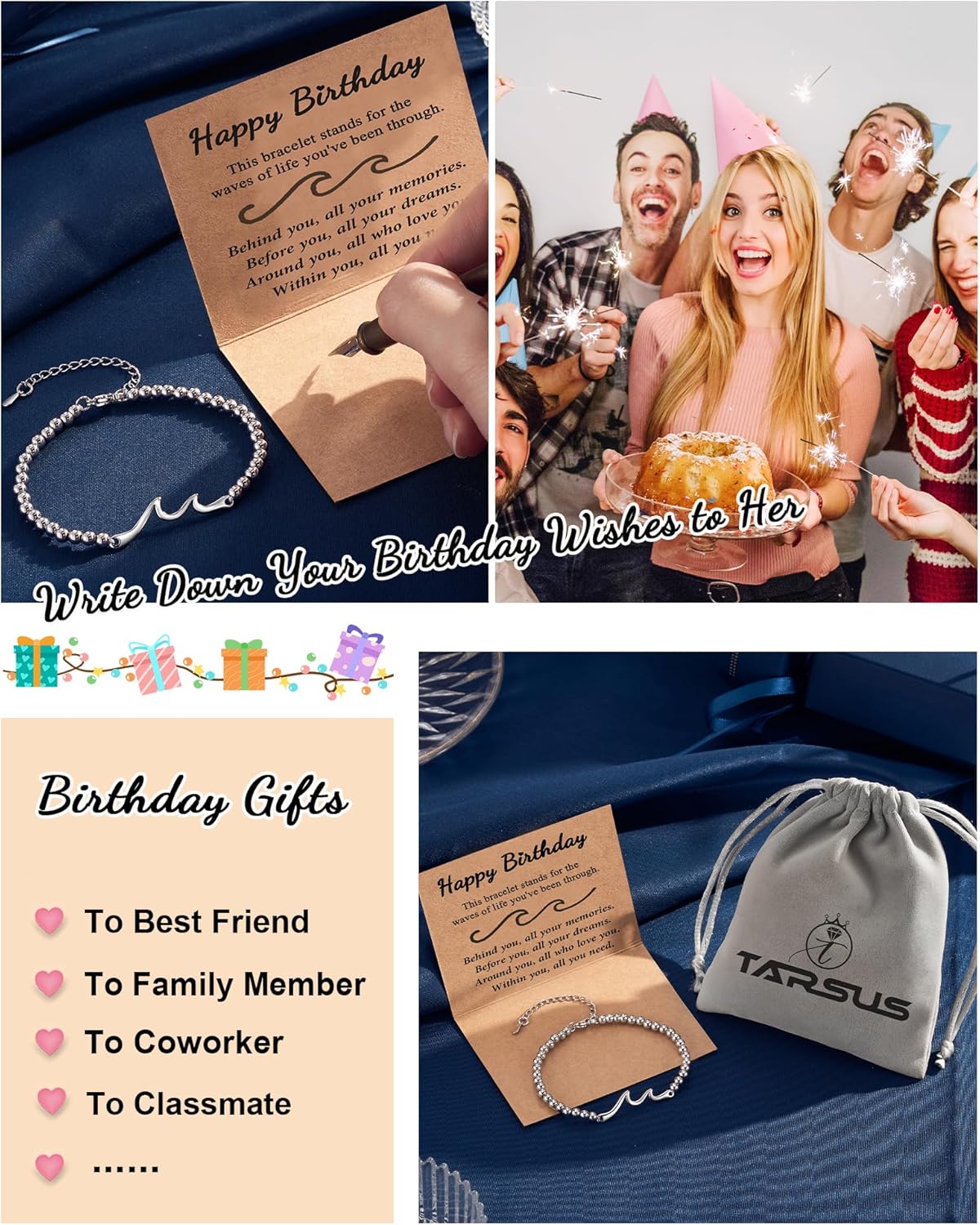 Tarsus Birthday Gifts for Women, Through The Waves of Life, Birthday Bracelet for Women Friend Sister Daughter Mom Grandma... - Image 7