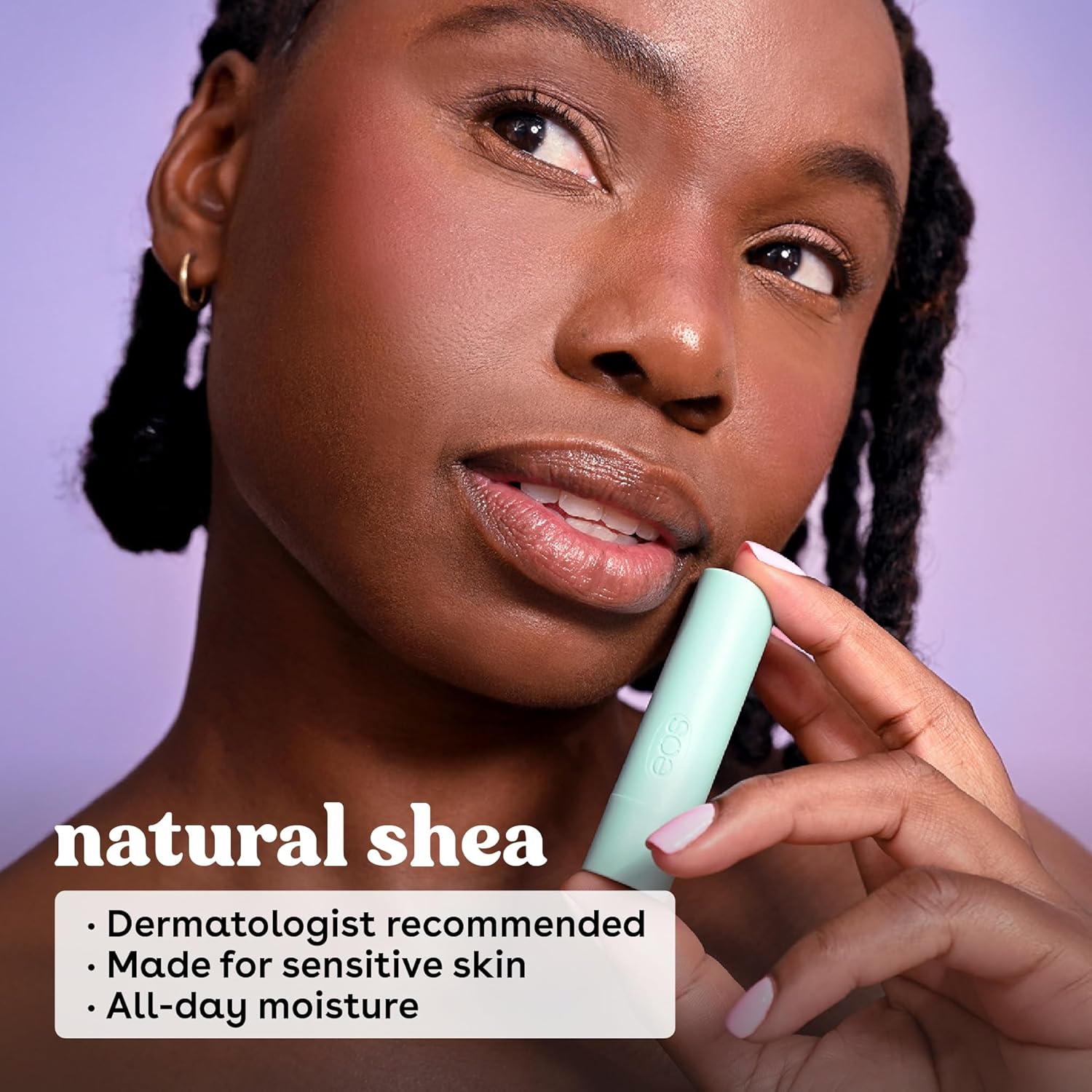 eos Natural Shea Lip Balm- Birthday Cake, eos lip balm, All-Day Moisture, Lip Care, Shea Butter, Moisturizing, Dry Lip Care, 0.14 oz - Image 3
