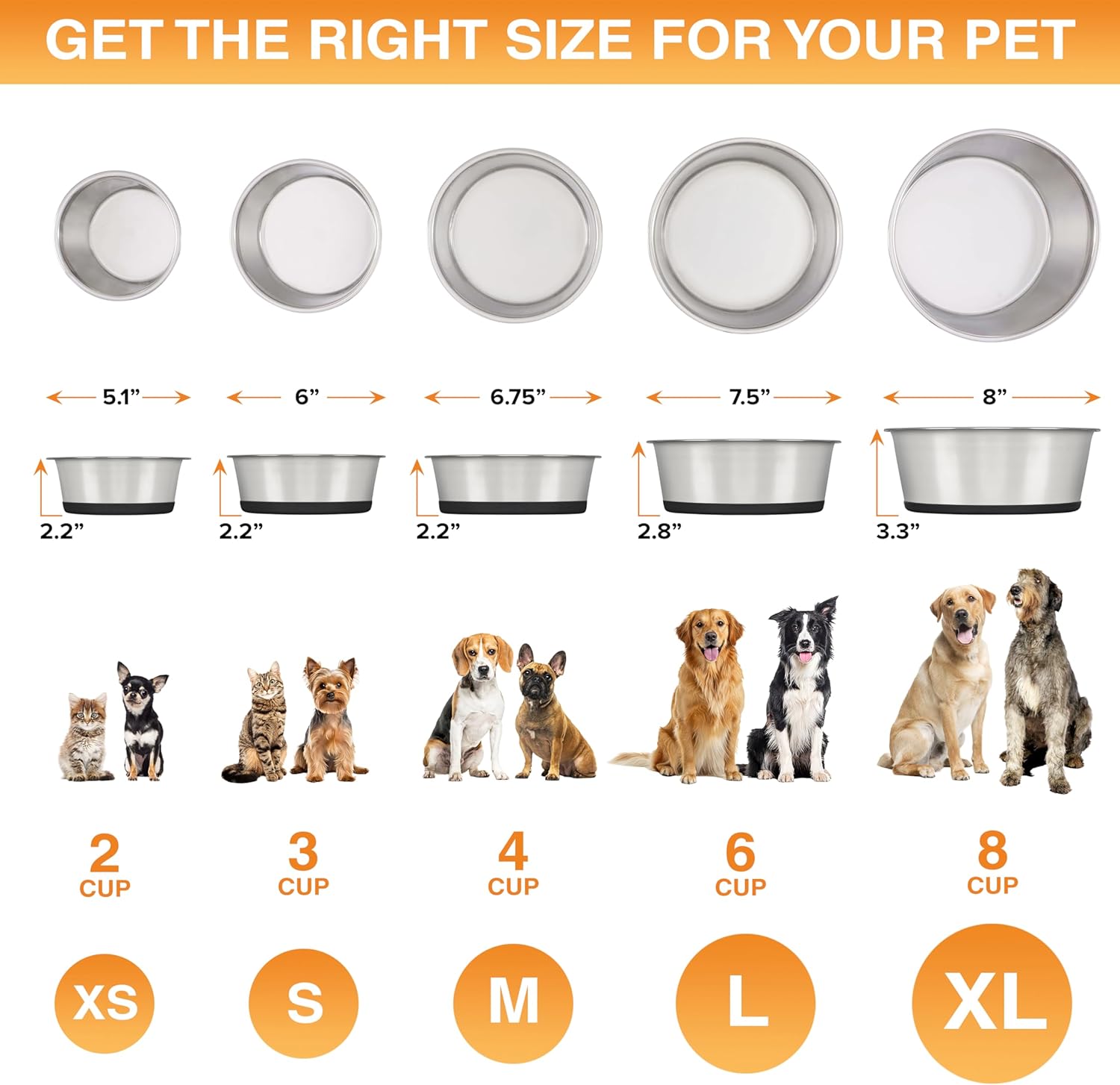 Neater Pet Brands Stainless Steel Dog Bowls with Non-Slip Rubber Bottom – 2 Cup (16 oz), Black - Set of 2 Heavy Duty Metal Dog Bowls, Dishwasher Safe, Food or Water Bowl, Ideal for Small Dogs & Cats - Image 5