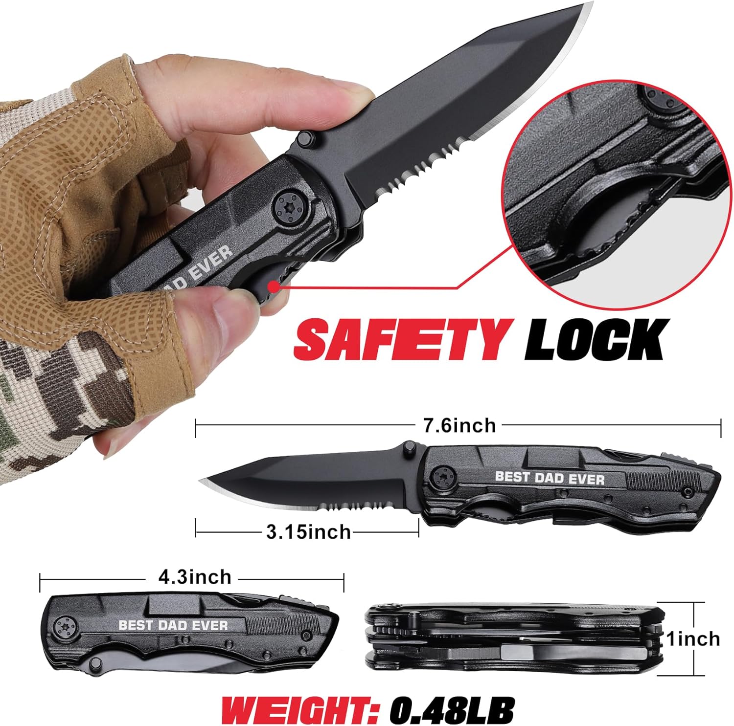 Gifts for Dad from Daughter Son, BEST DAD EVER Multitool Knife, Dad Gifts for Christmas, Best Dad Gifts, Dad Birthday Gift, Gifts Idea for Dad, Fathers Day - Image 3