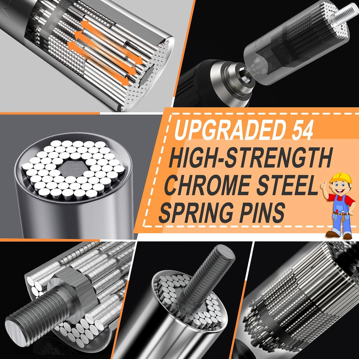 Fathers Day Dad Gifts from Daughter Son Wife Super Universal Socket Tools Gifts for Men, Grip Set with Power Drill Adapter Cool Stuff Gadgets Present Ideas Gifts for Dad Husband Him Grandpa Step Dad - Image 4