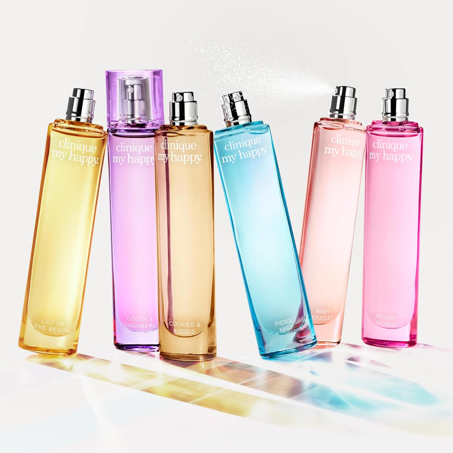 Clinique My Happy Fragrance Spray | Cocoa & Cashmere, Baby Bouquet, Cookies & Kisses, Indigo Mist, Lily of the Beach, Peony Picnic | Perfumes for Women - Image 5