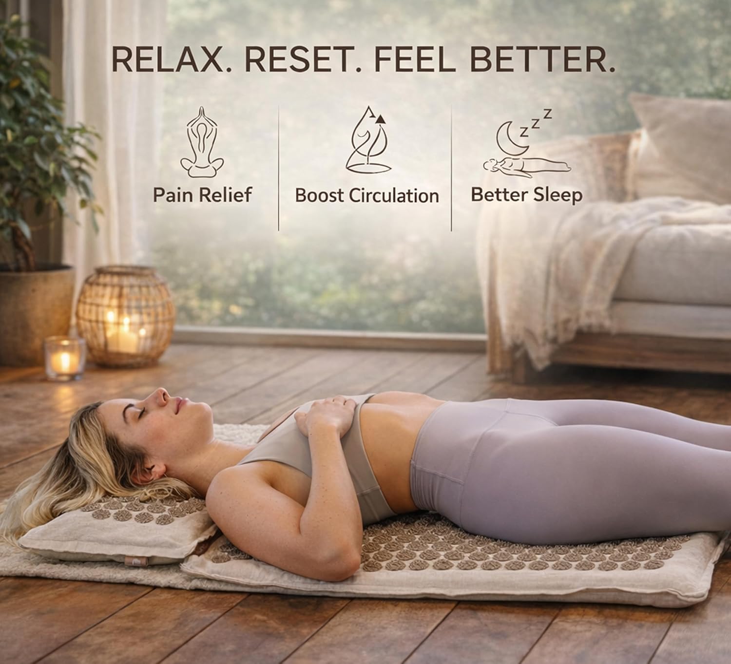 Acupressure Mat & Pillow Set for Back Pain, Neck Pain & Sciatica Relief – Extra Long Bed of Nails Mat 29” with Coconut Fiber for Stronger Pressure, Stress Relief, Muscle Recovery & Sleep – DoSensePro - Image 3