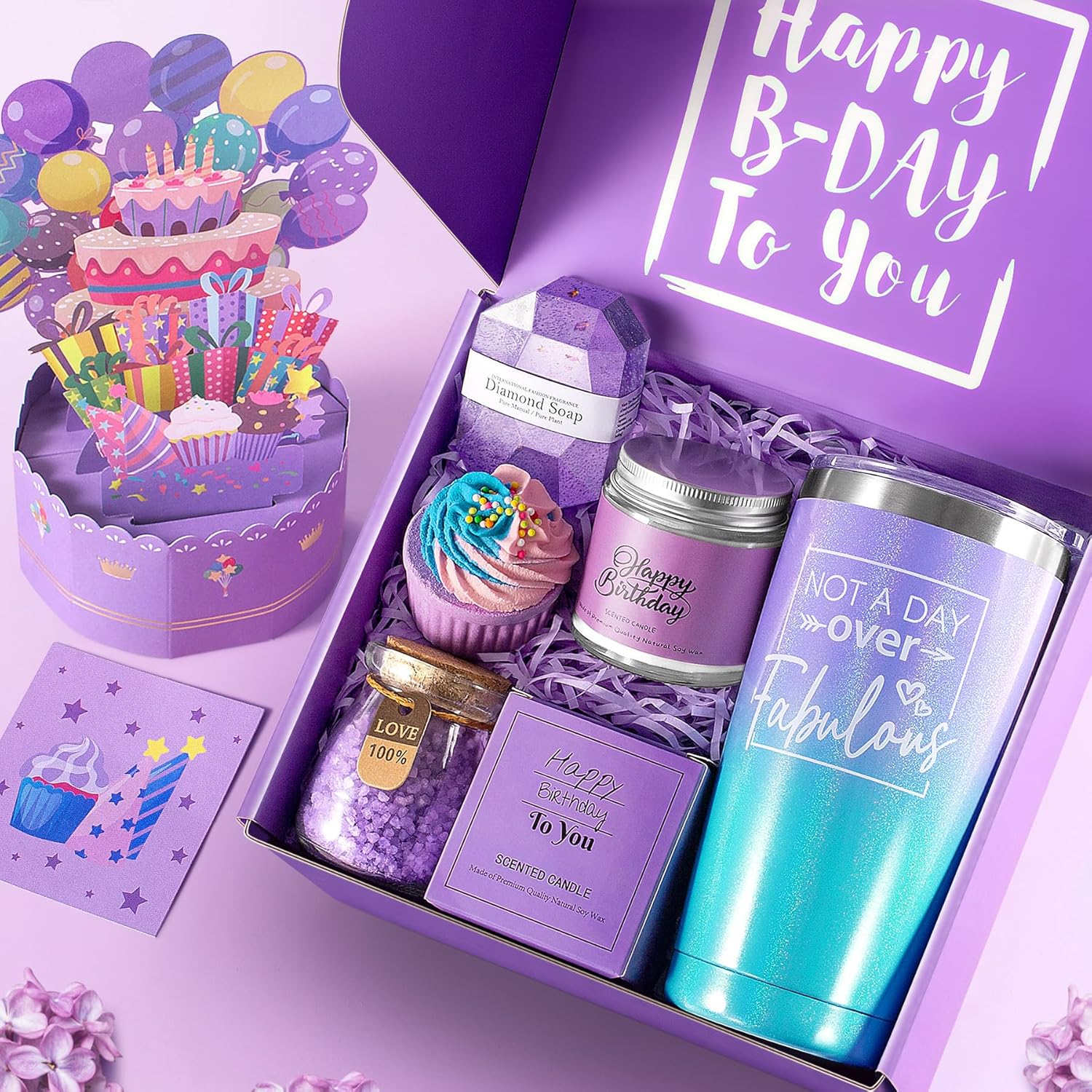 Birthday Gifts for Women, Happy Birthday Bath Set Gift Basket, Unique Spa Gift Idea for Mom, Sister, Bestie, Her, Wife, Female Friends, 30th, 50th, 60th, Gifts for Women Who Have Everything - Image 9