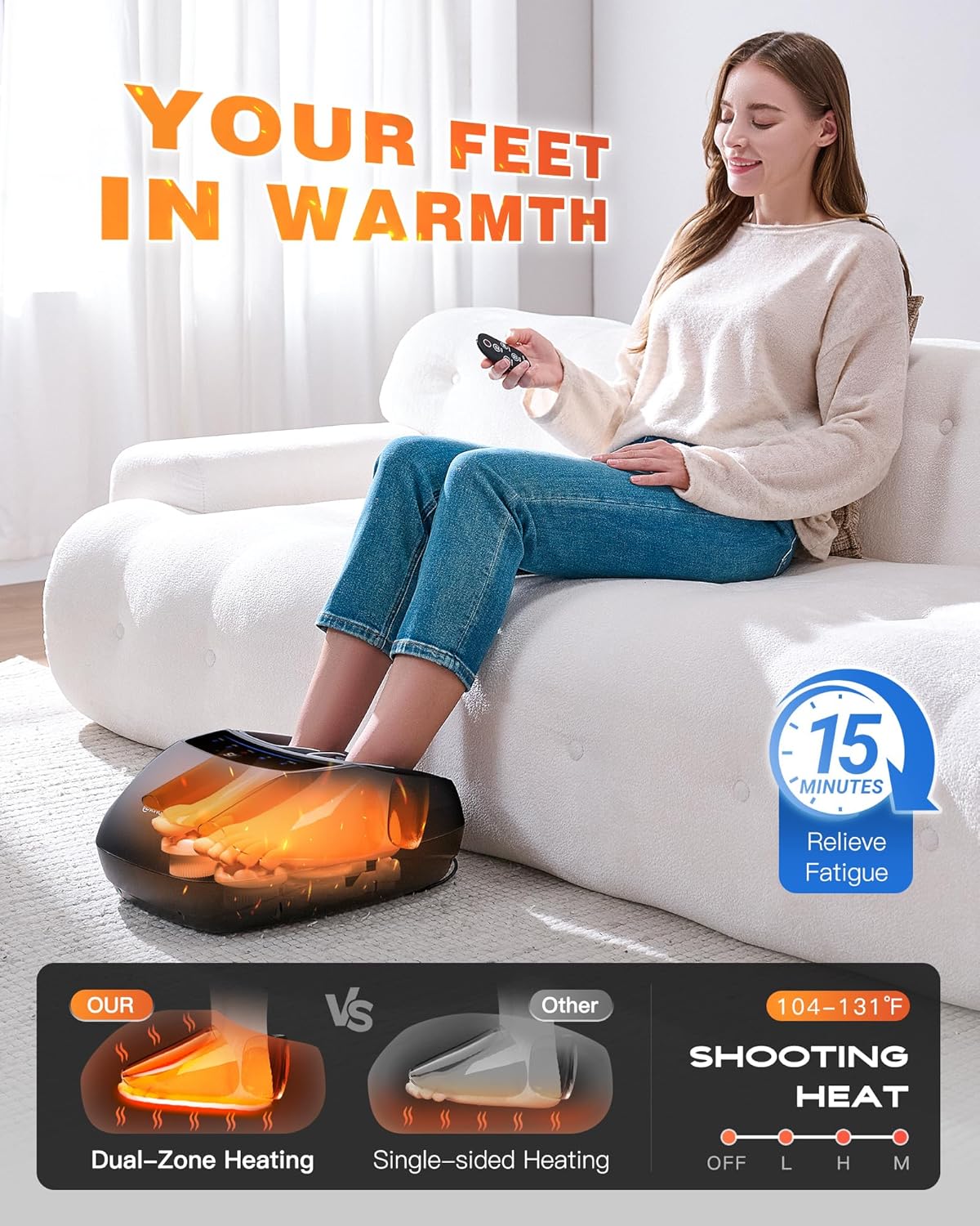 KINGJOY Foot Massager with Heat - Professional Shiatsu Deep Kneading for Neuropathy & Plantar Fasciitis Relief | 2026 Upgraded Model - Image 3